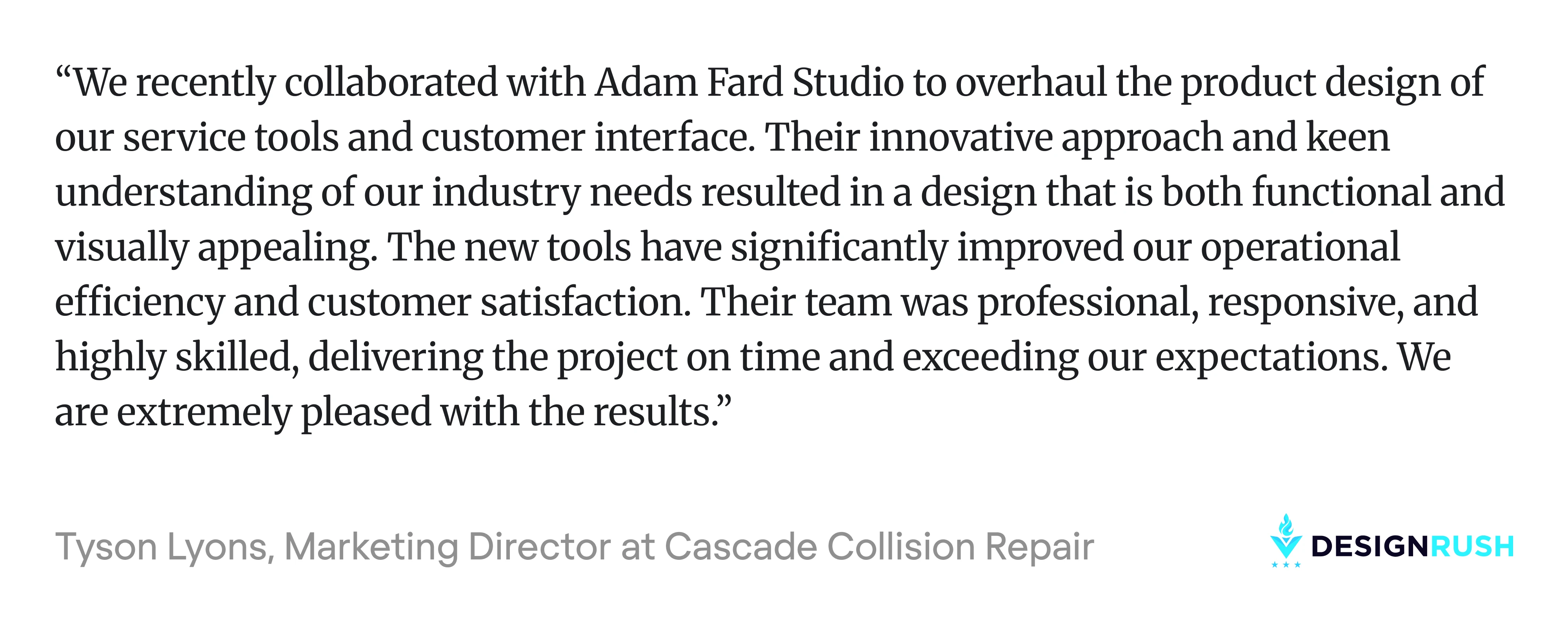 Adam Fard Studio's Review on DesignRush