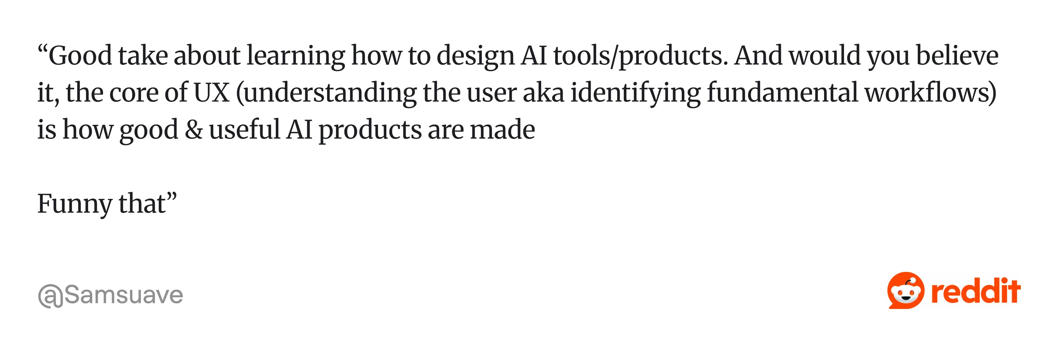 Comment on Reddit about AI tools