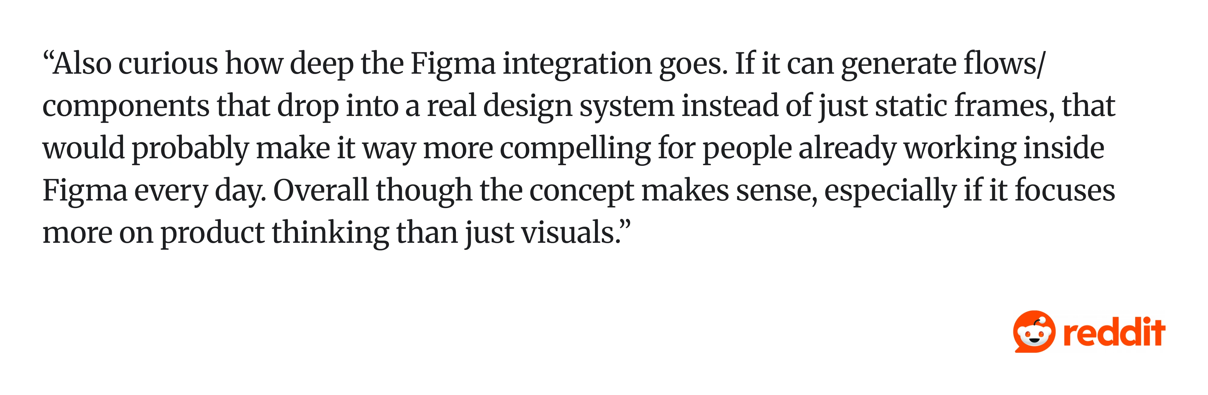 Comment on Reddit about Figma integrations