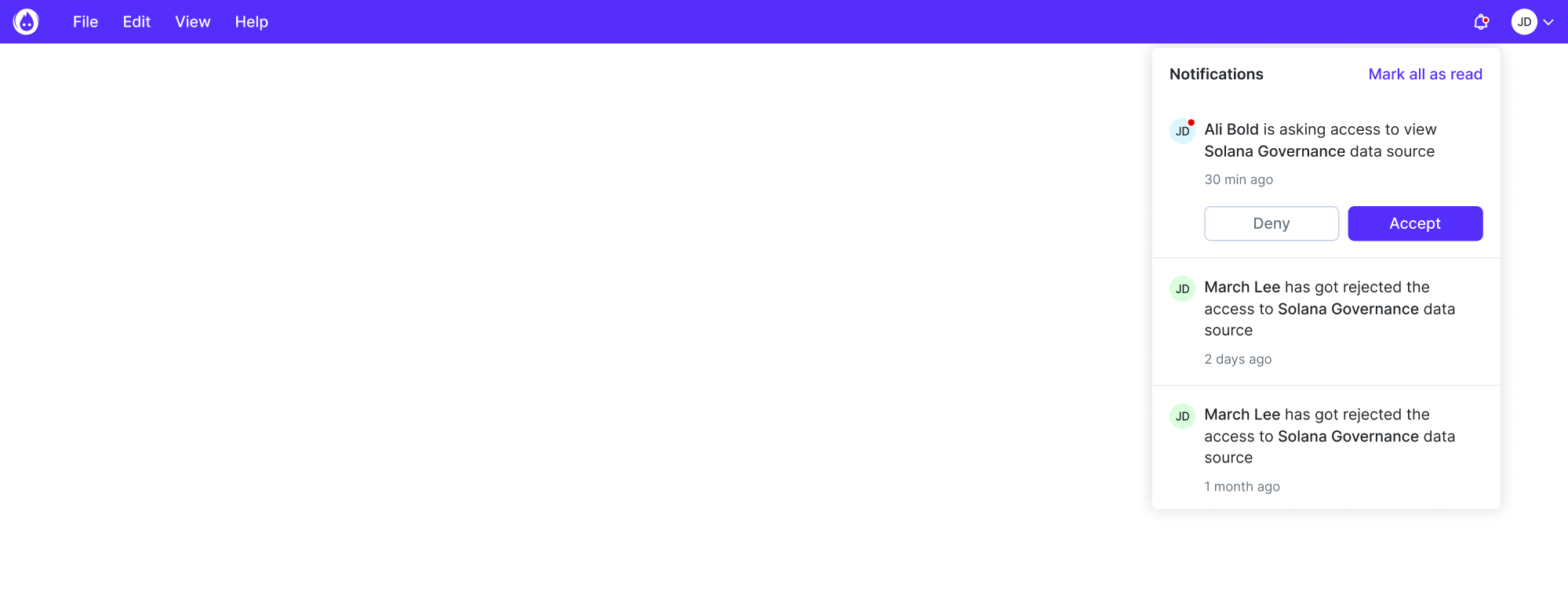notification ux example