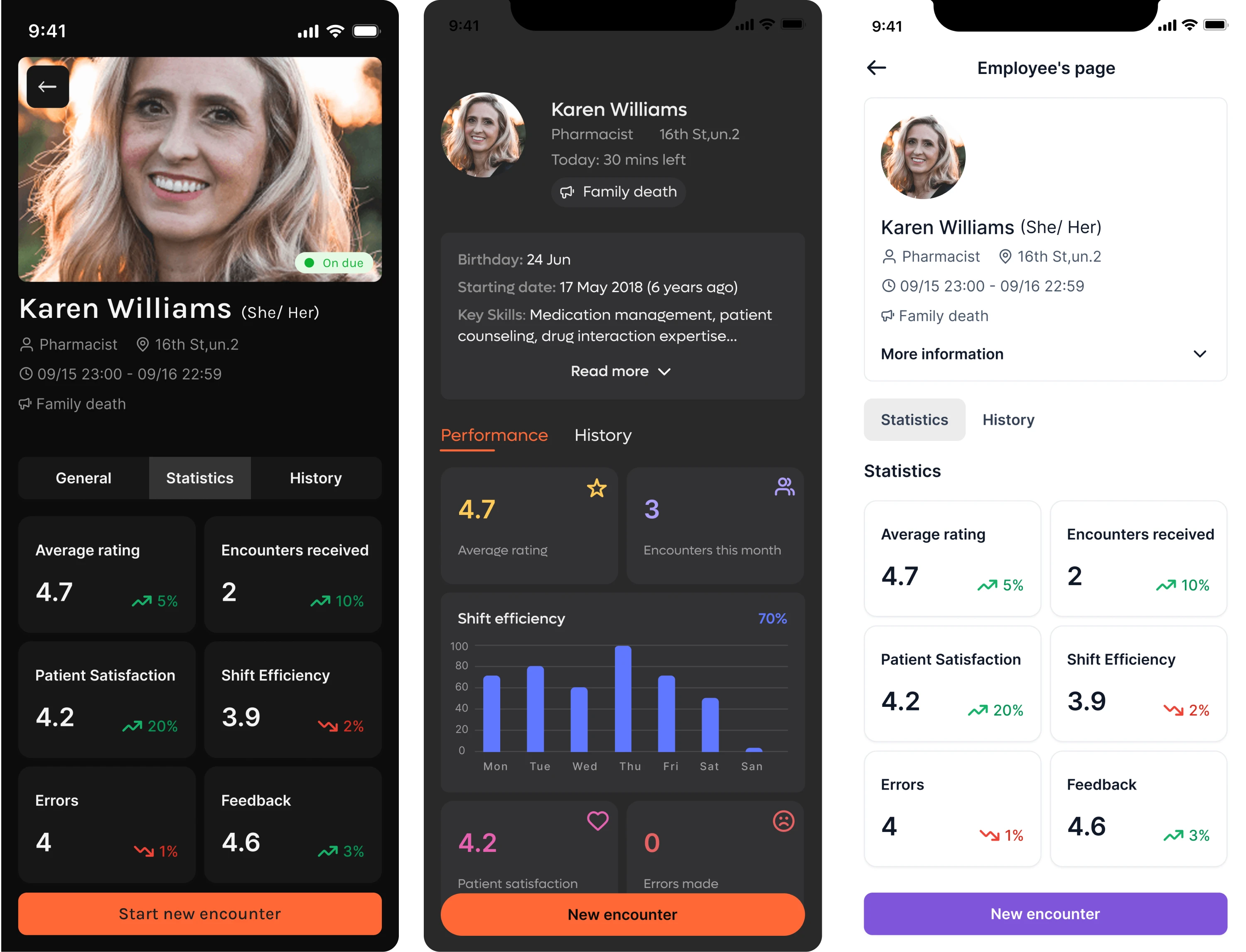 design styles in light and dark modes