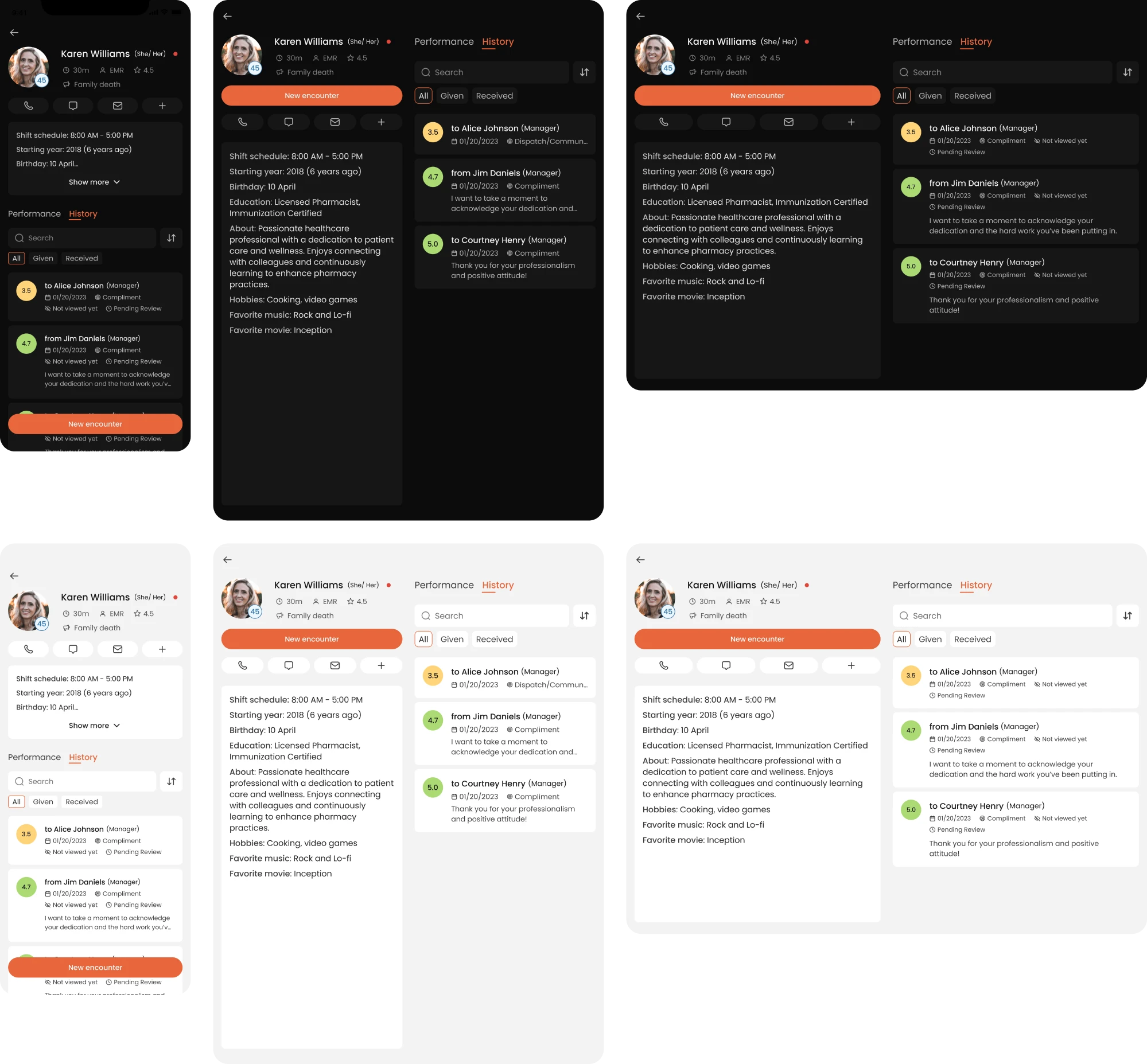 light and dark modes design