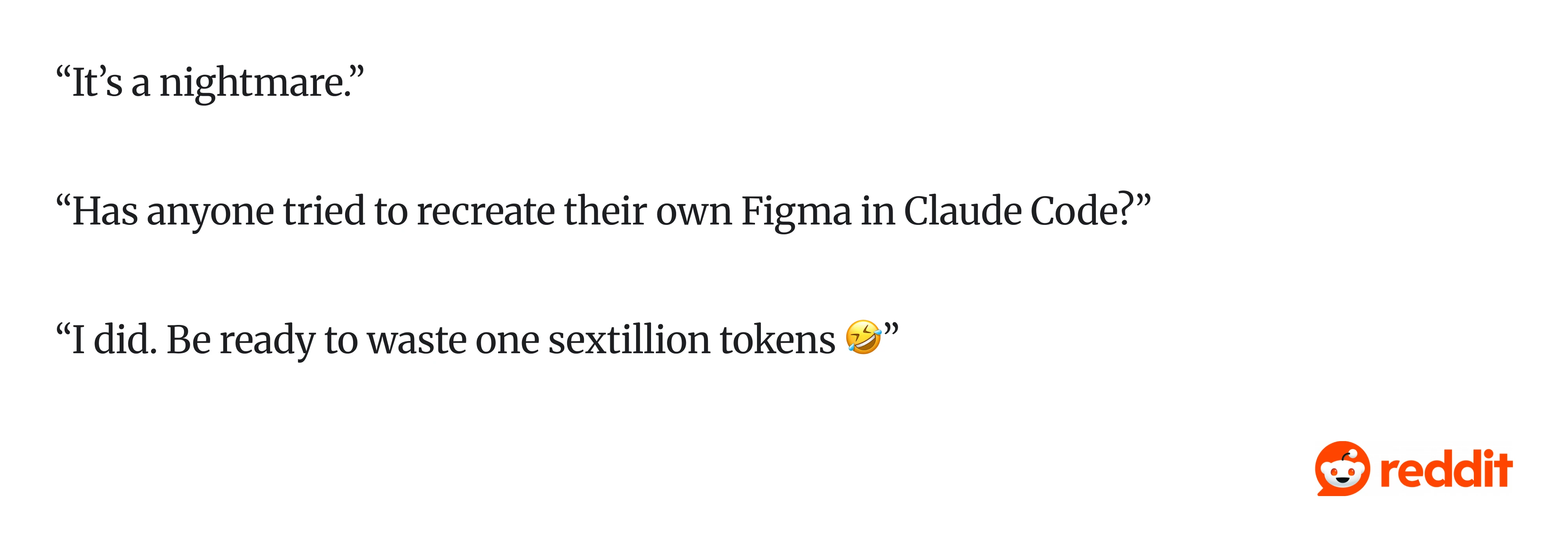 Comment on Reddit about Figma and Claude Code