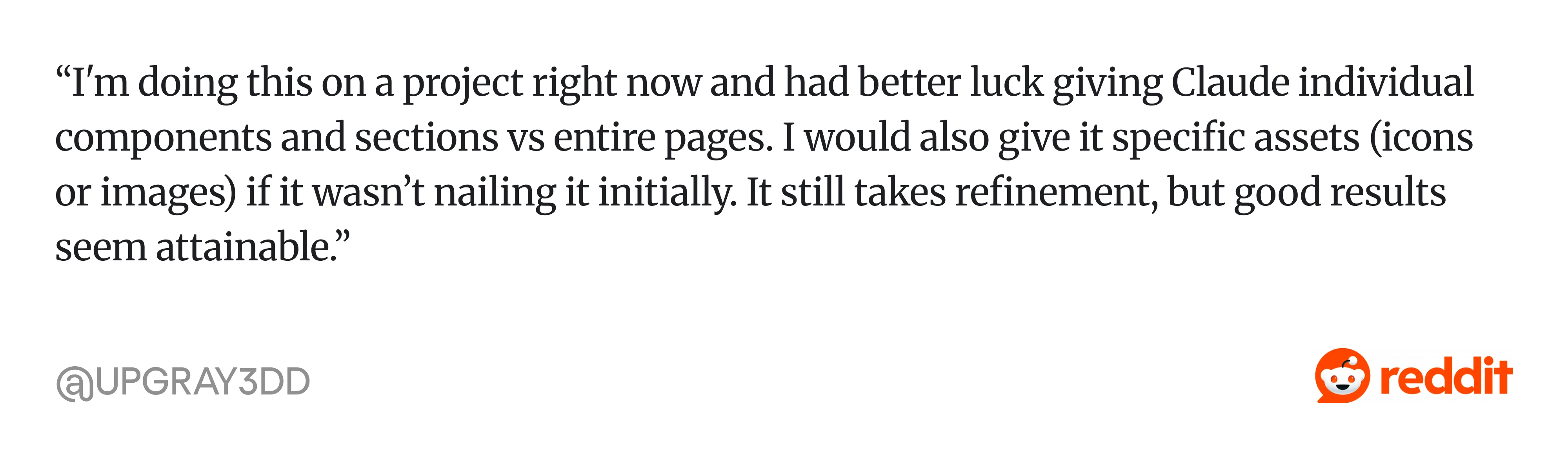 Comment on Reddit about Claude Code