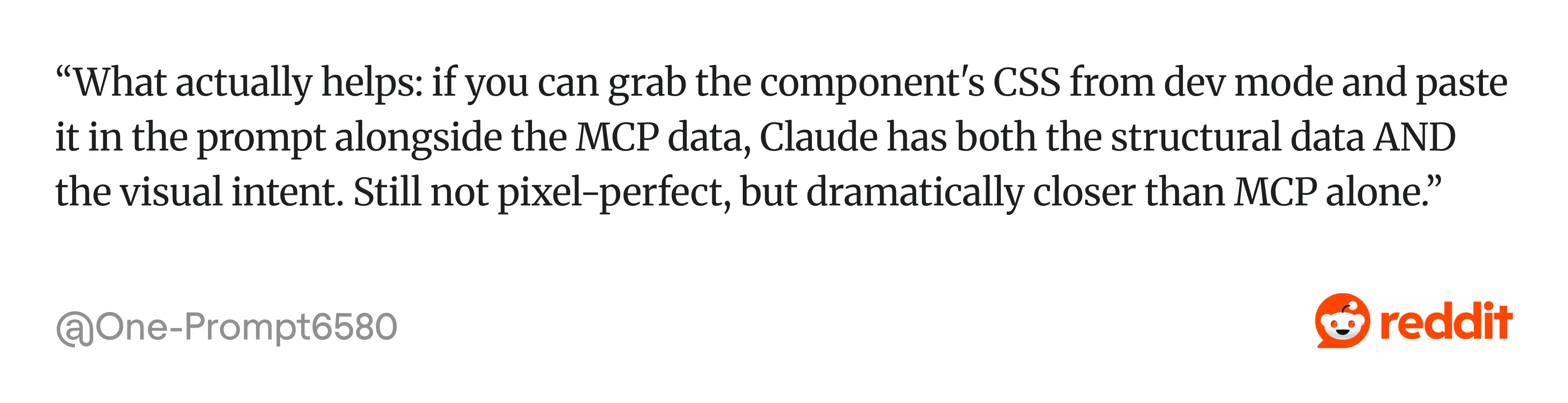 Comment on Reddit about MPC data and dev mode CSS