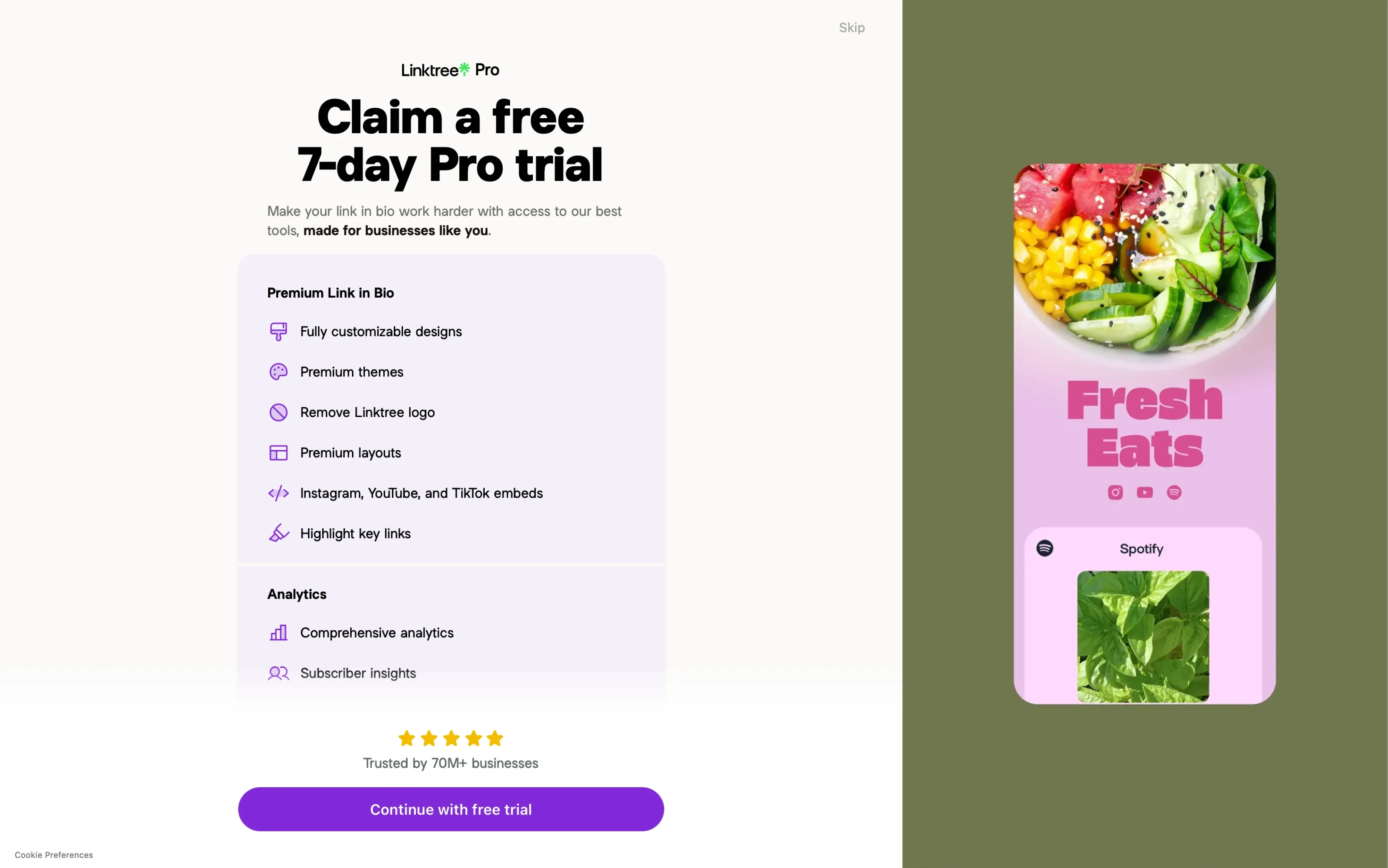 Trial-focused paywall