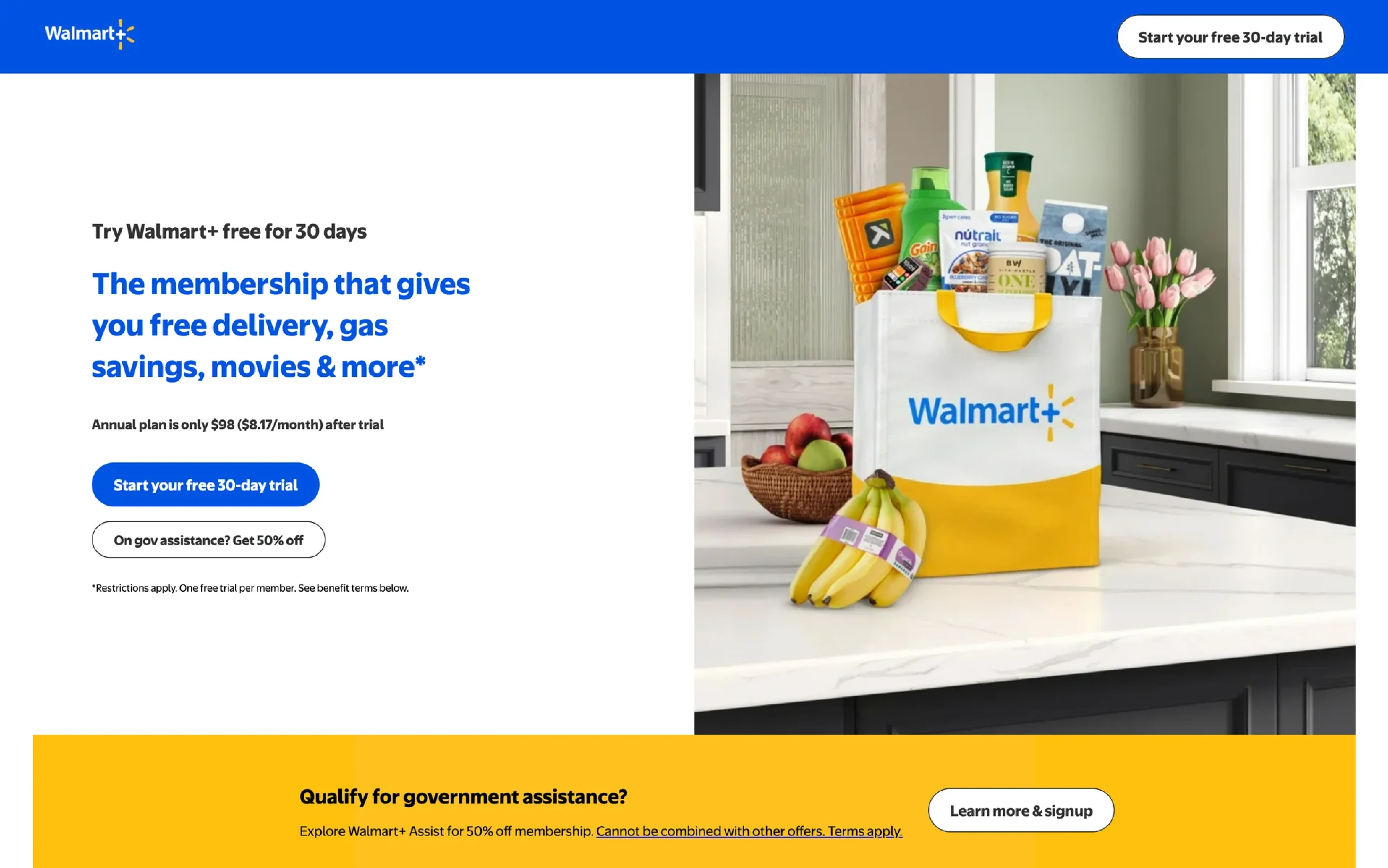Paywall UI in Walmart