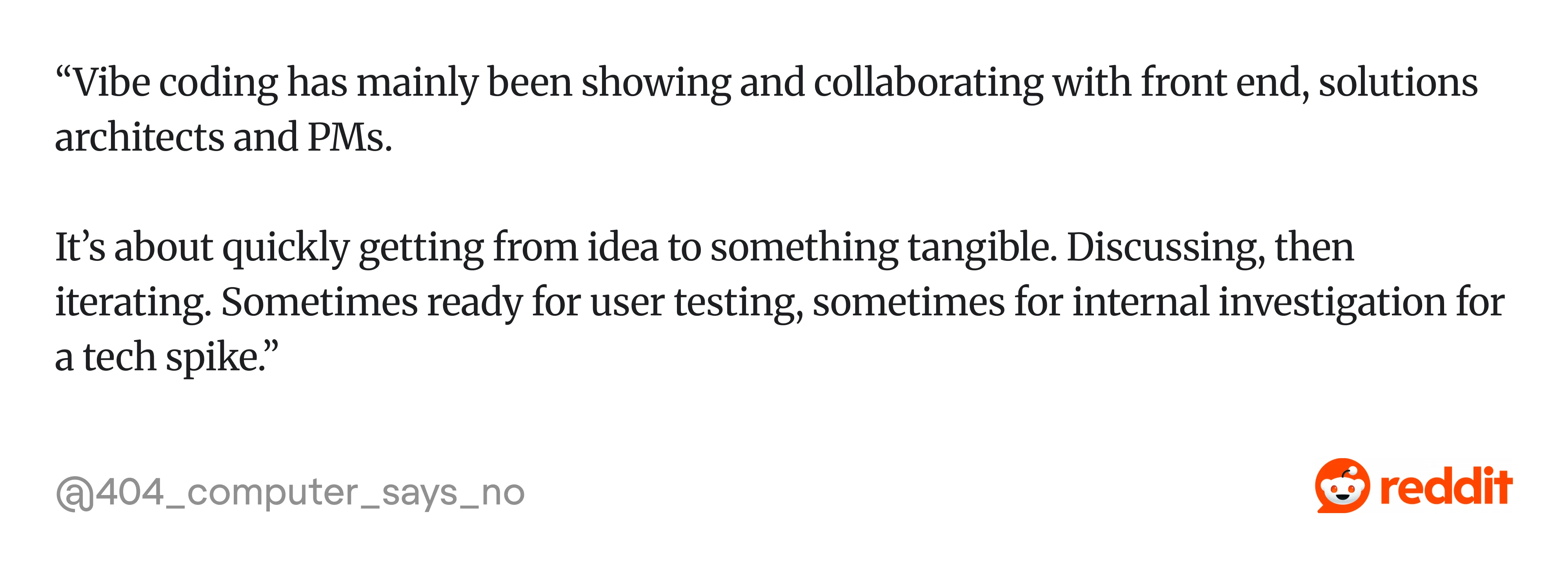 Reddit thread about vibe coding