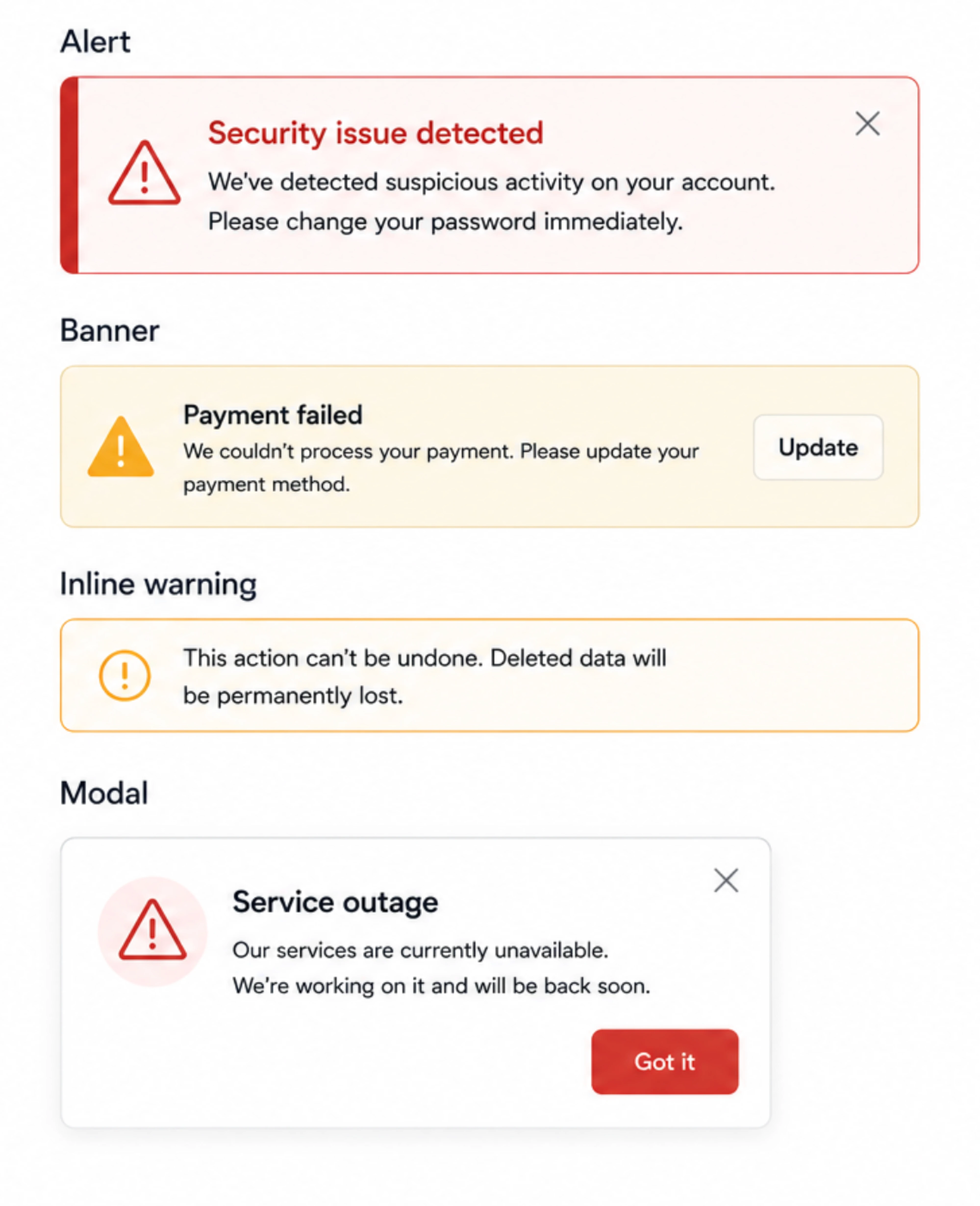 Critical system failures