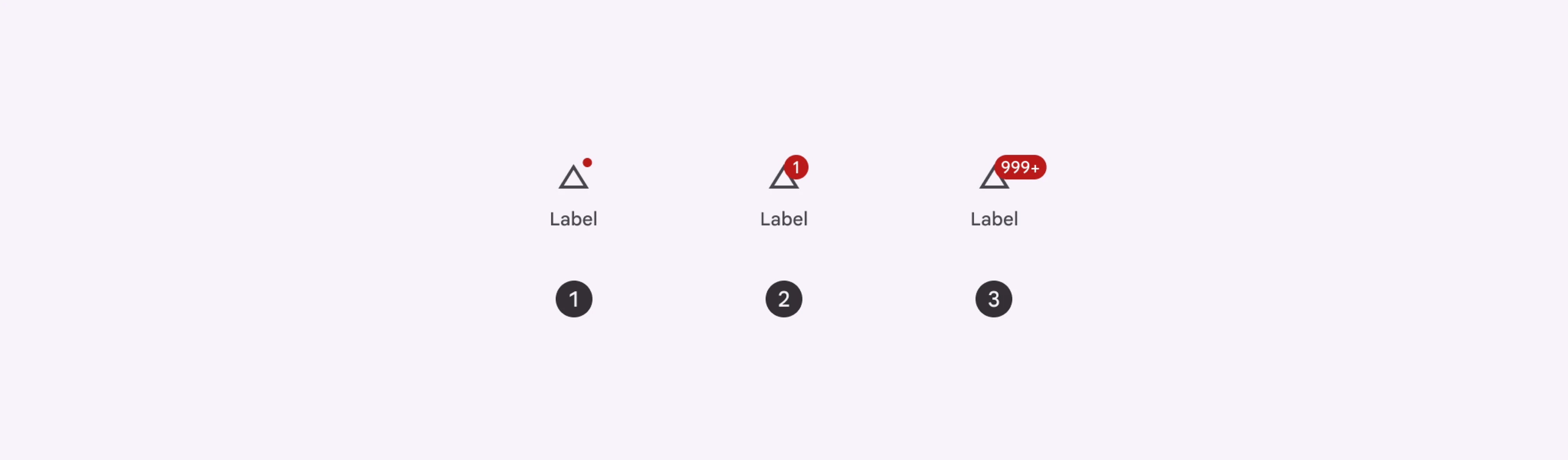 types of badge UI by Material design