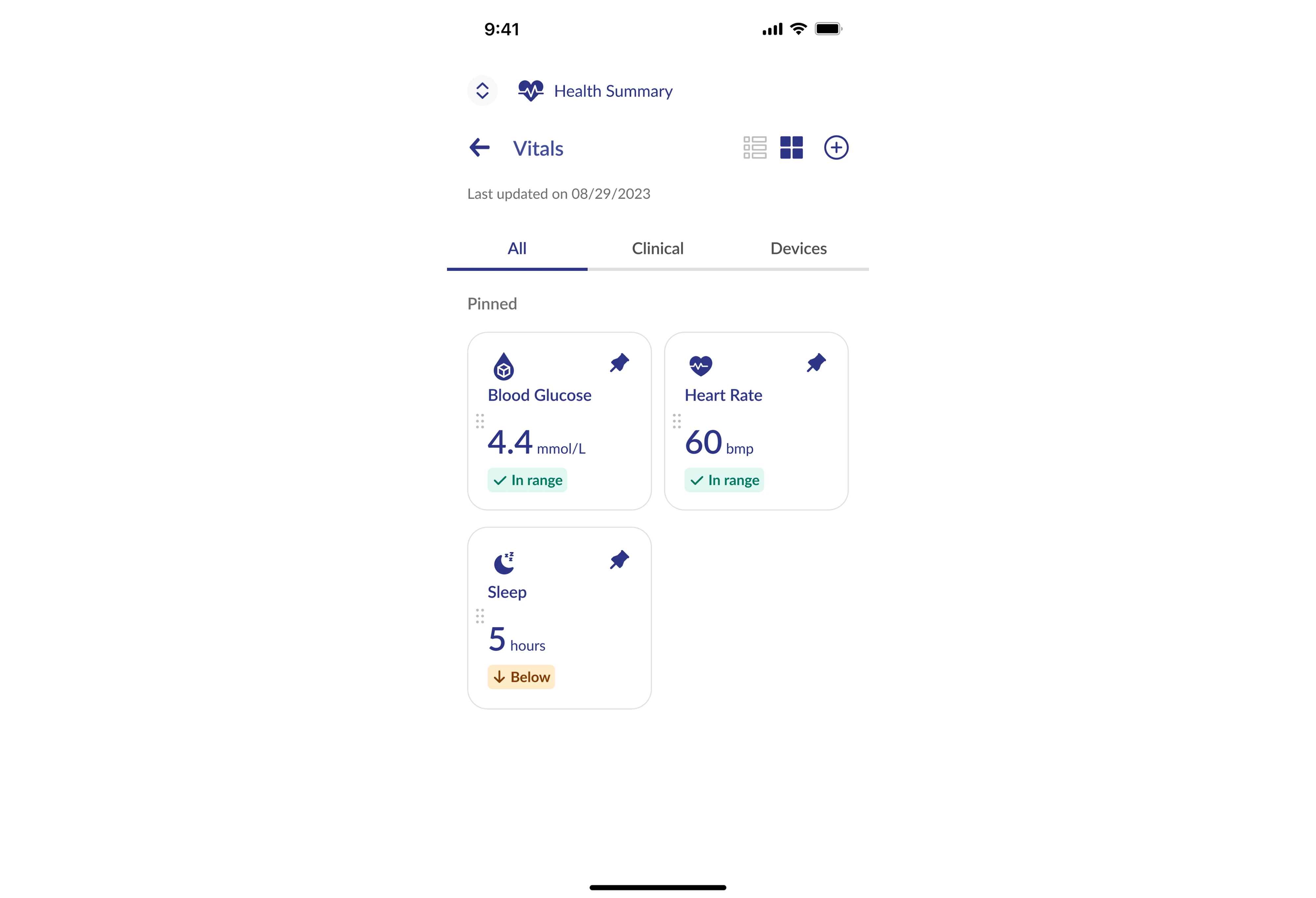 text/label badge UI example from a SaaS mobile app