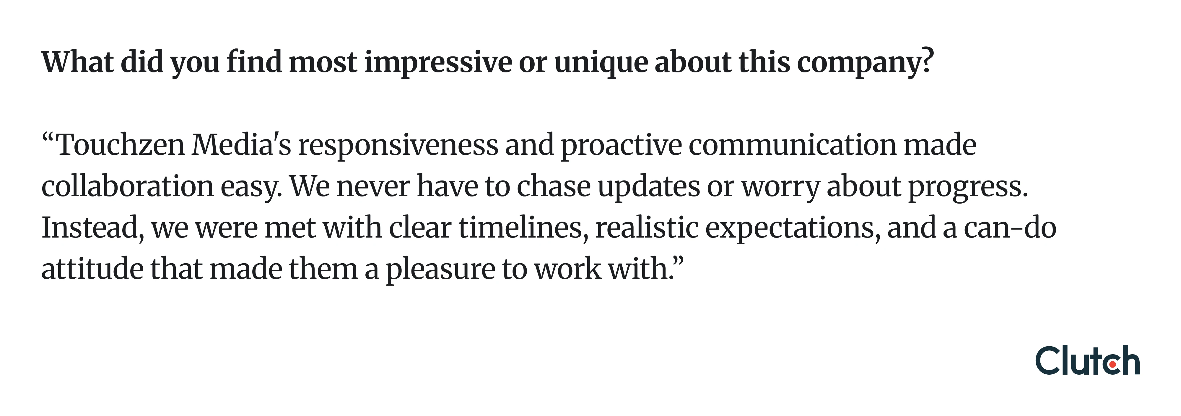 client reviews of TouchZen UX design agency
