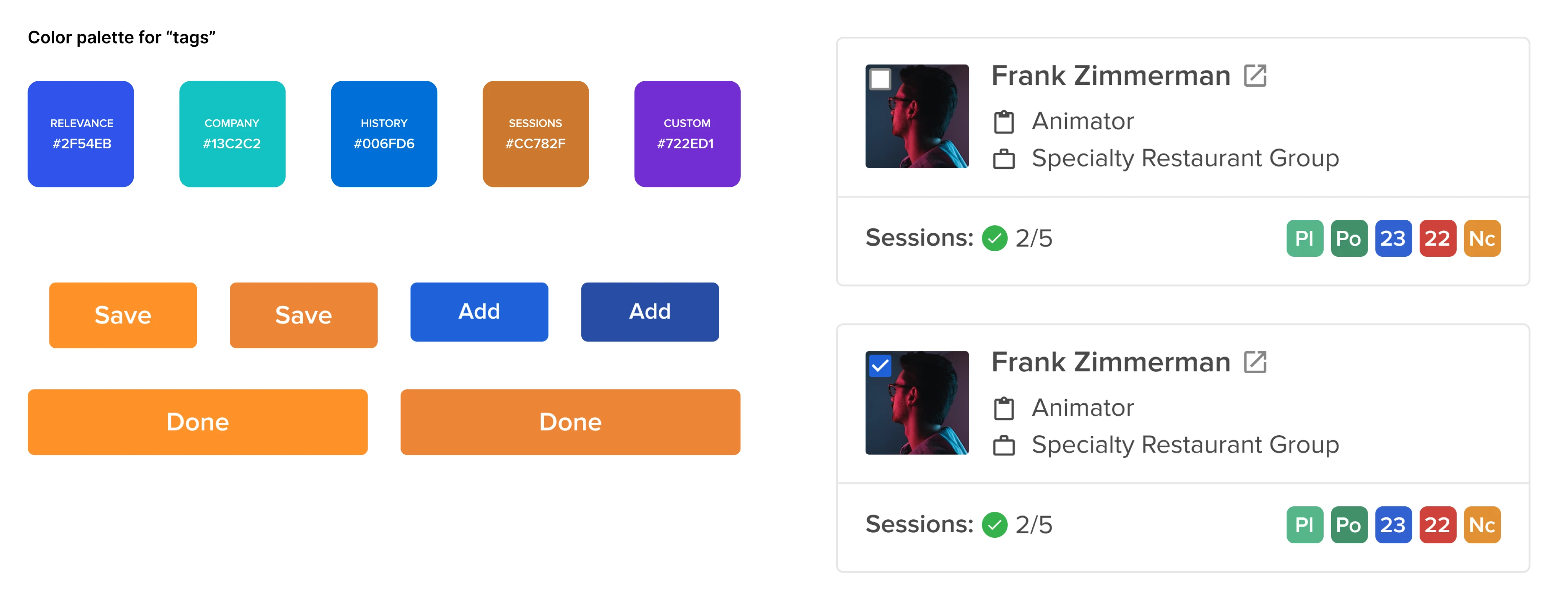 Design system for Sessionboard