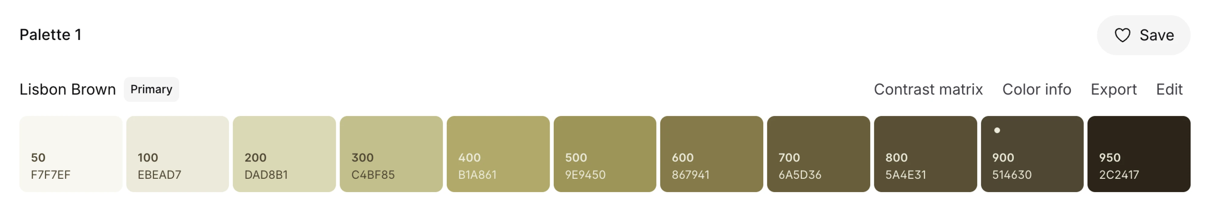 Lisbon Brown palette