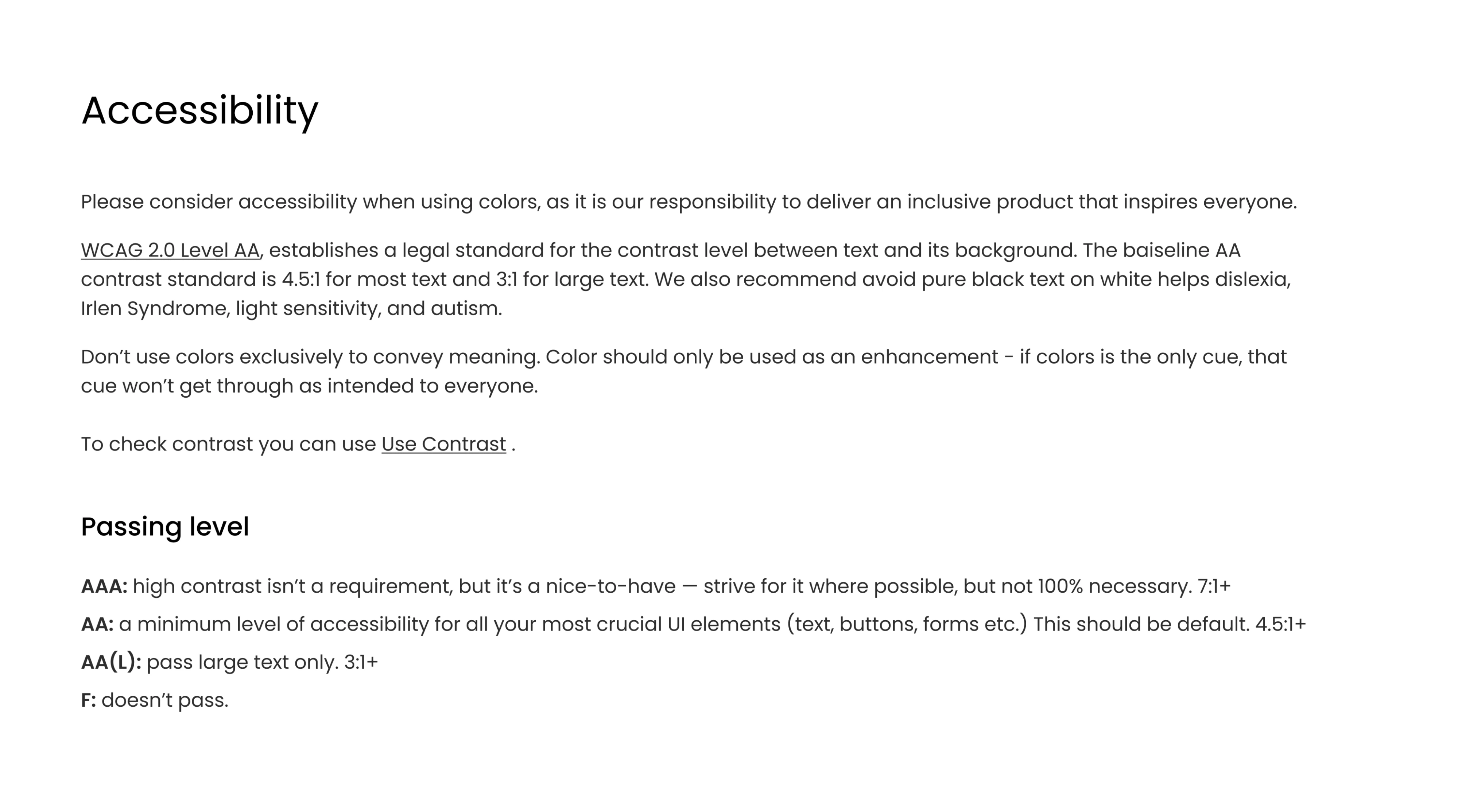 Accessibility guidelines