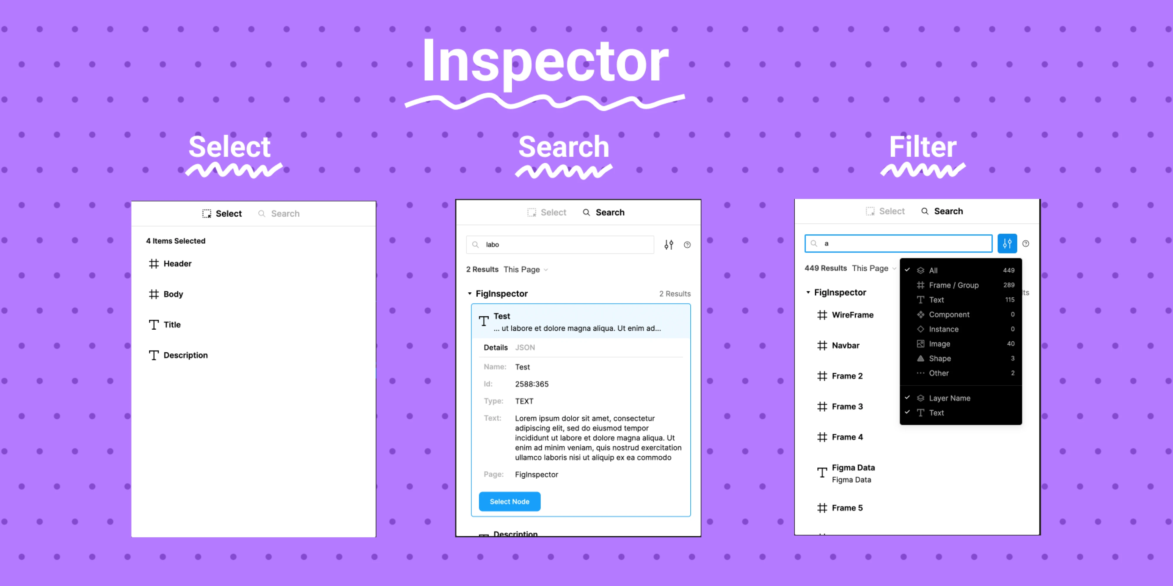 Figma inspection plugin