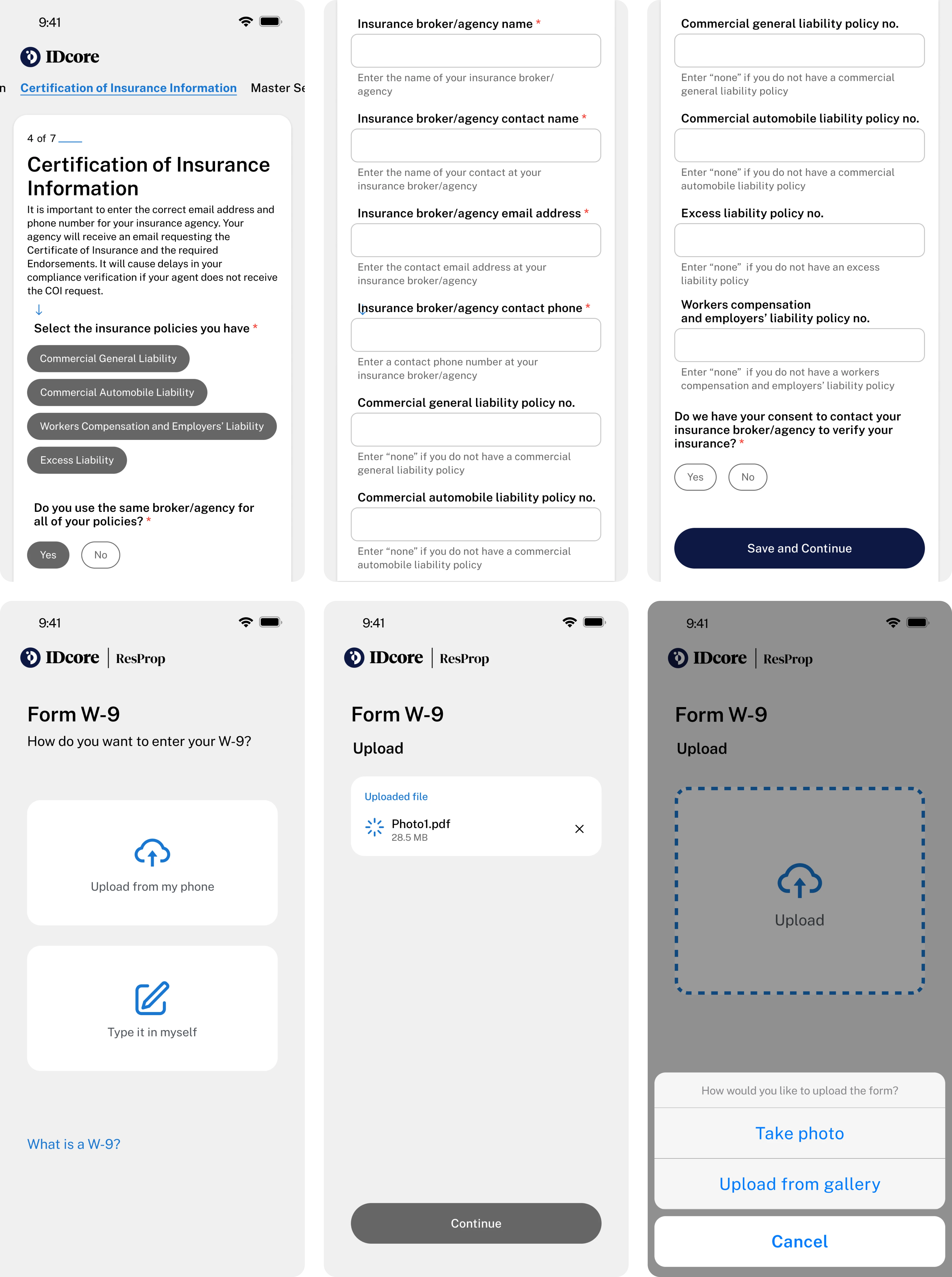 UX improvements for IDcore