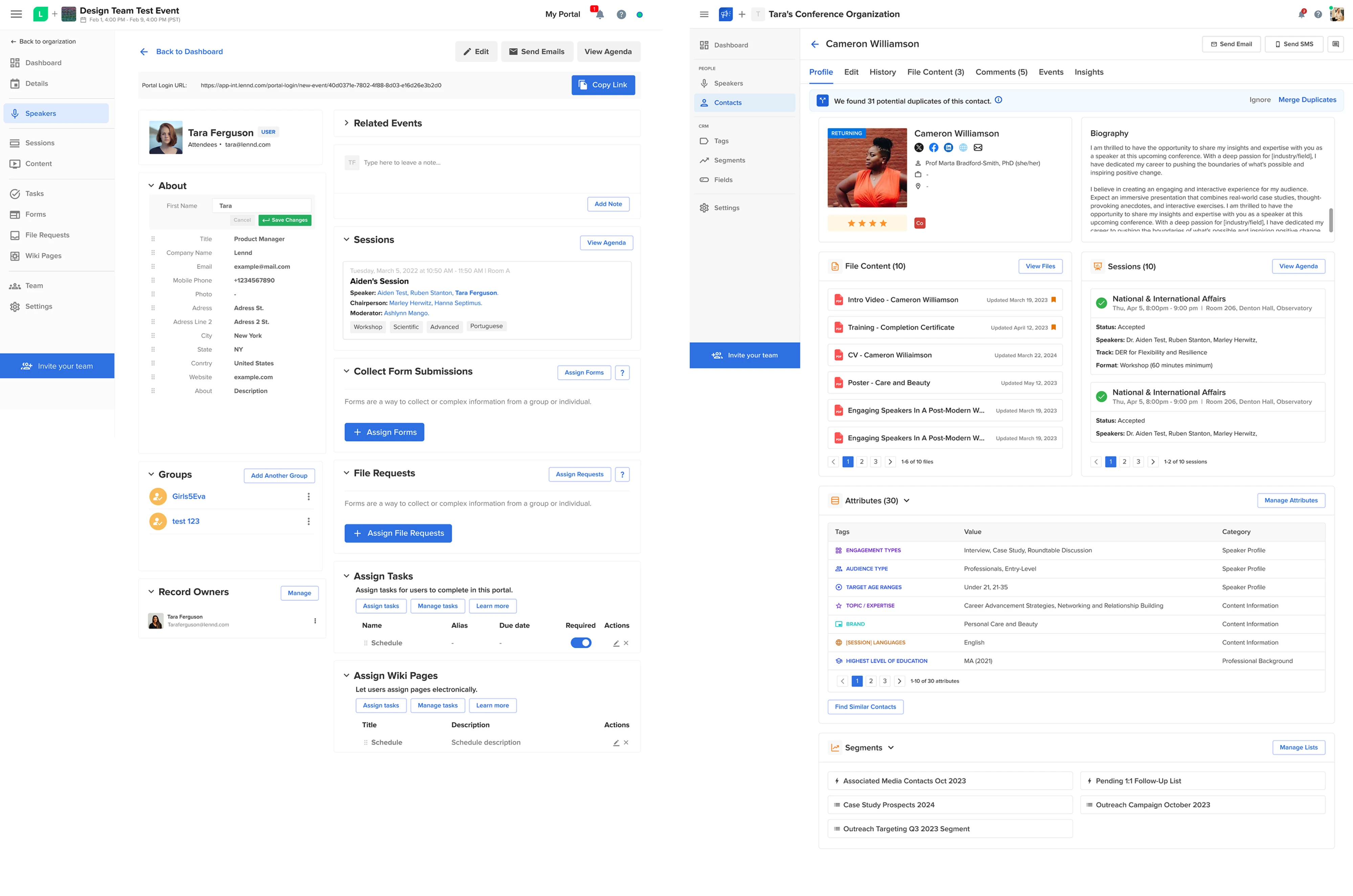 UX improvements for Sessionboard