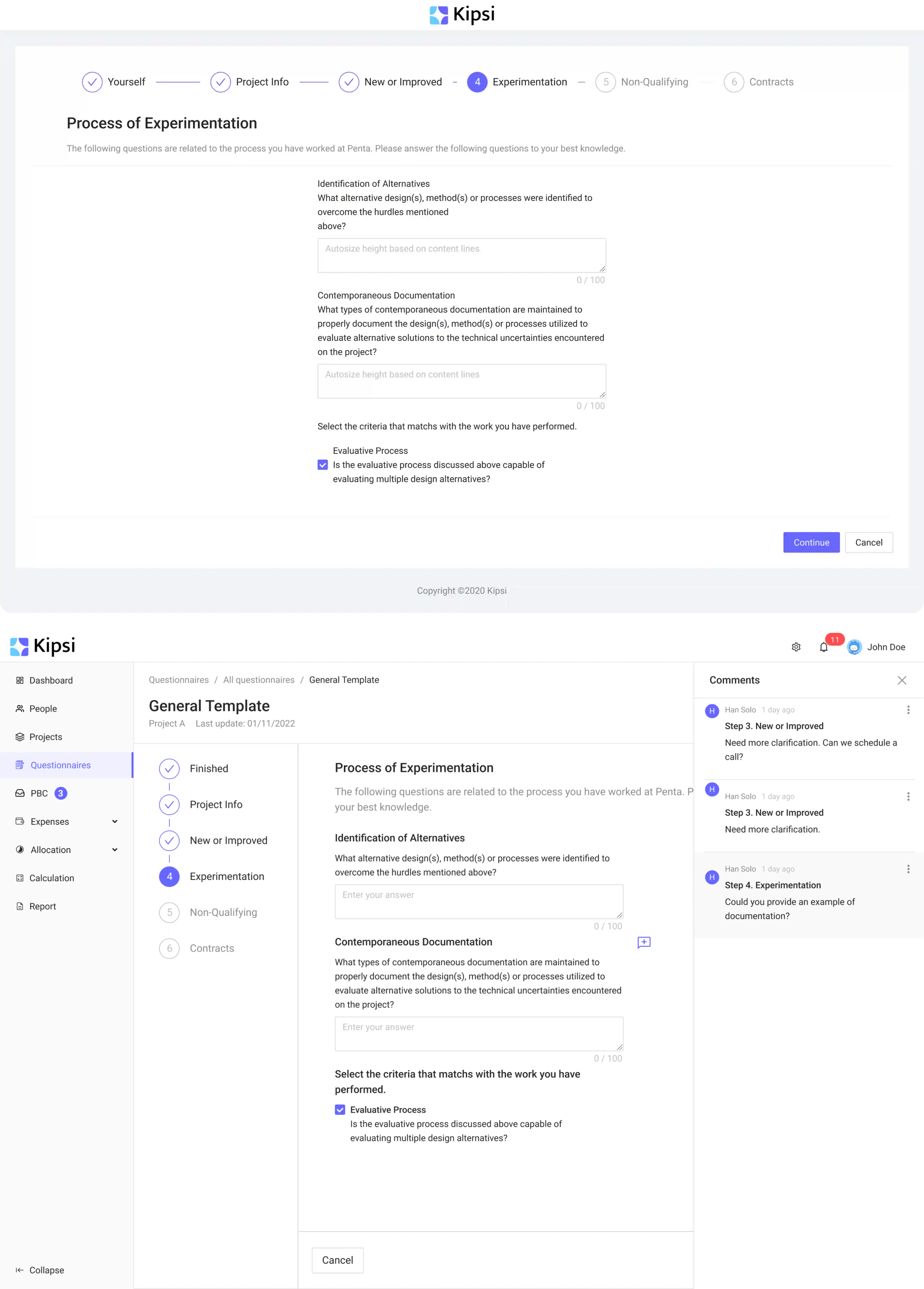 UX improvements for Kipsi