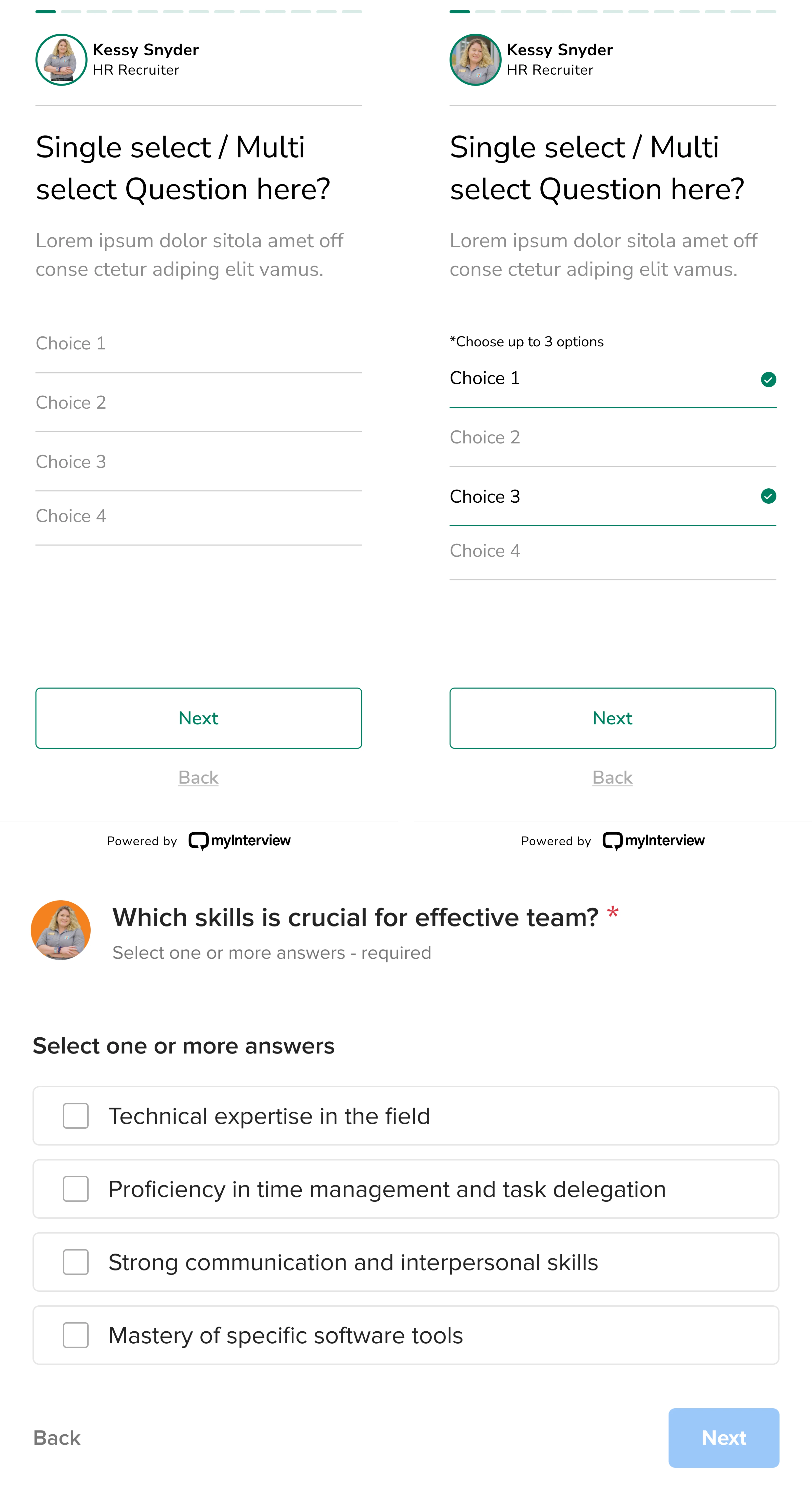 UX improvements for MyInterview