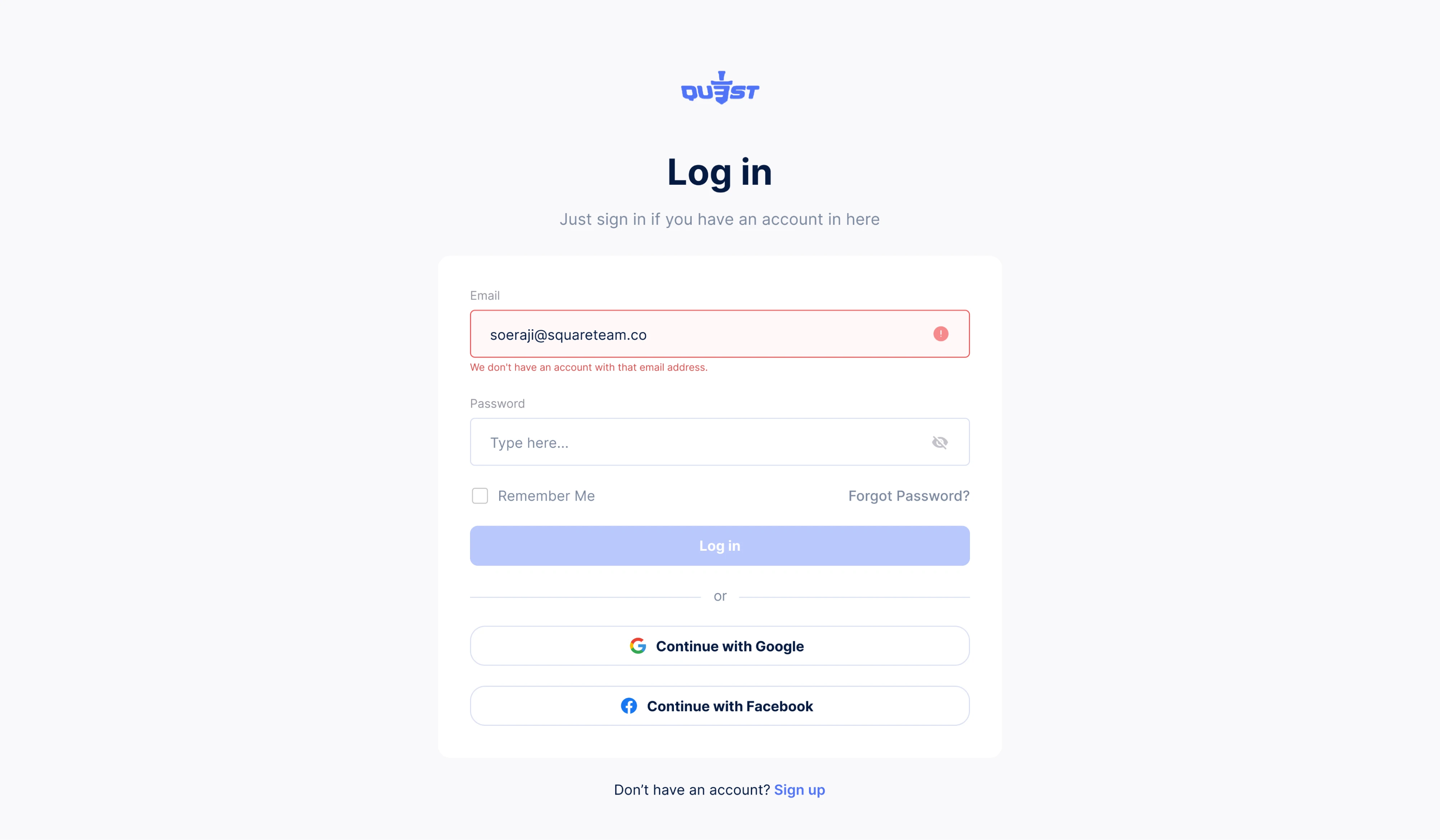 Inline error validation