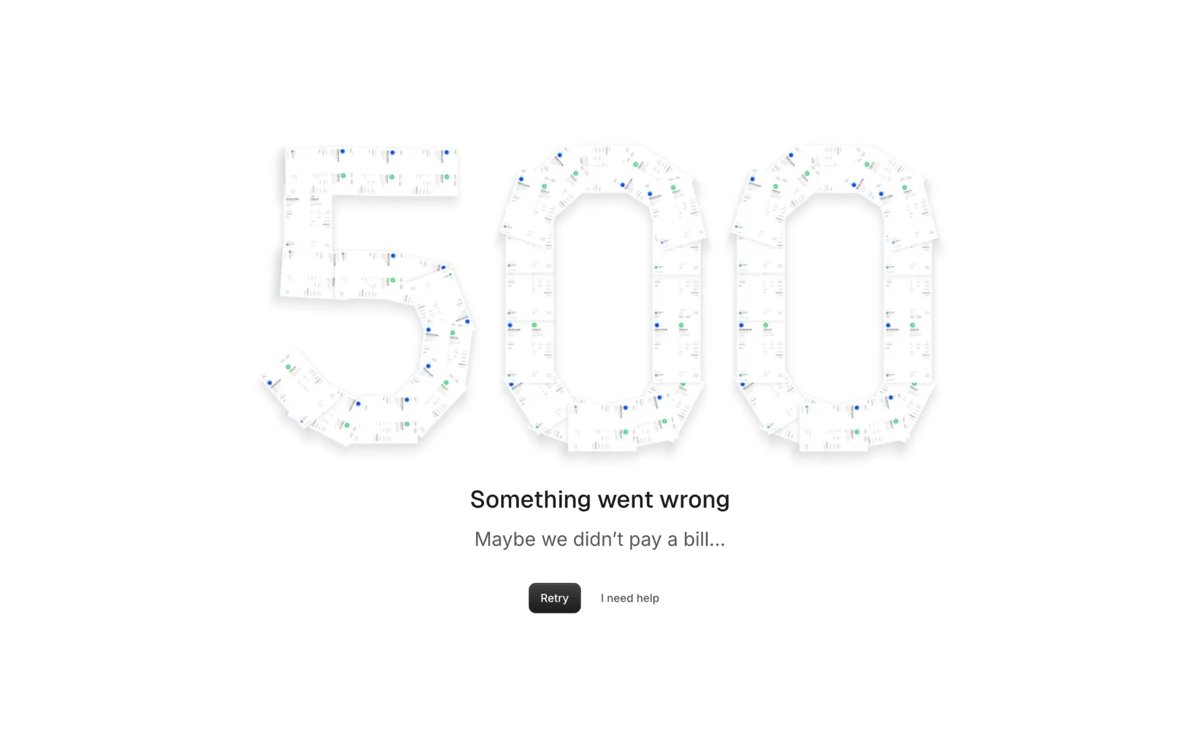 Full-page error message