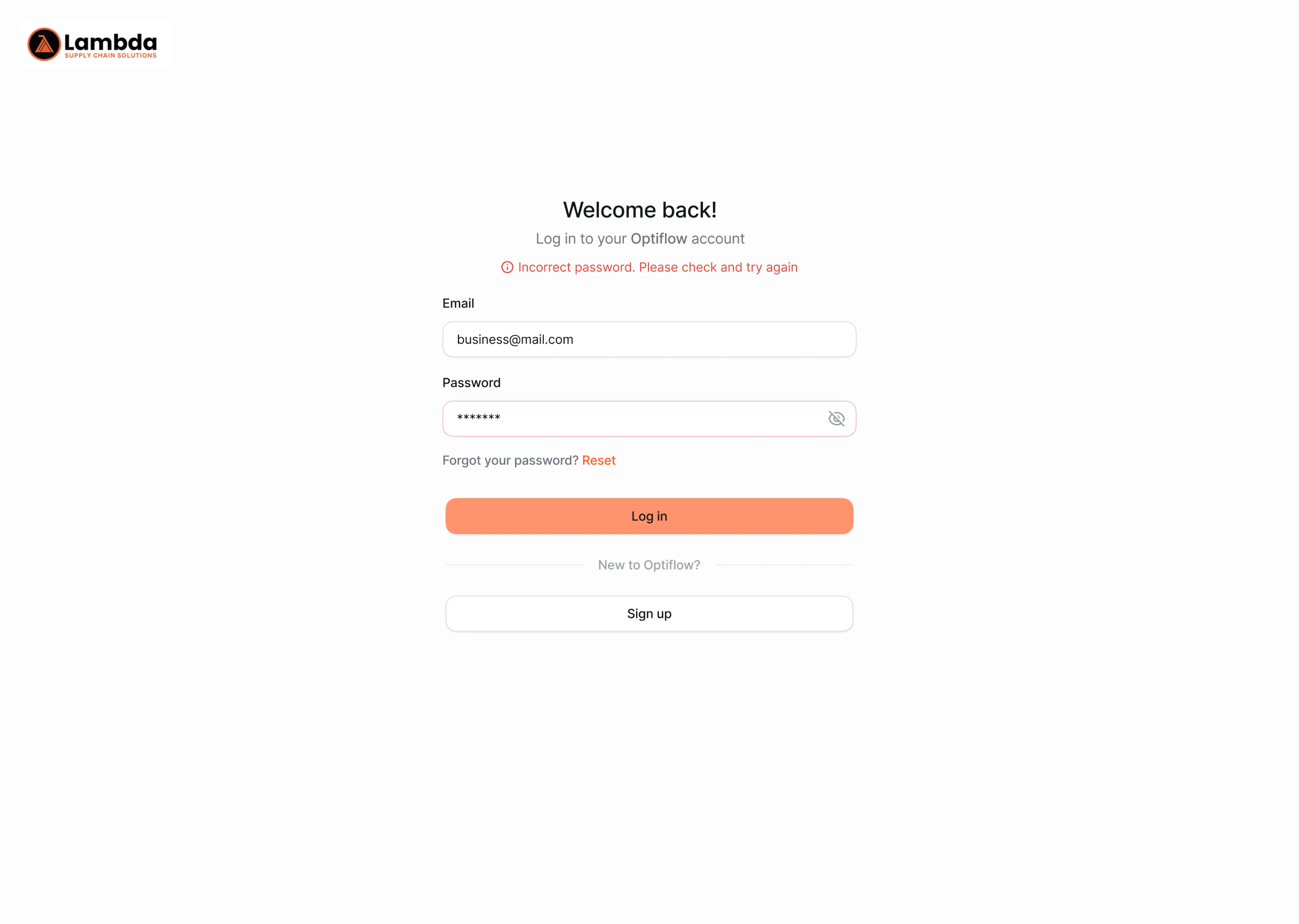 Inline error message