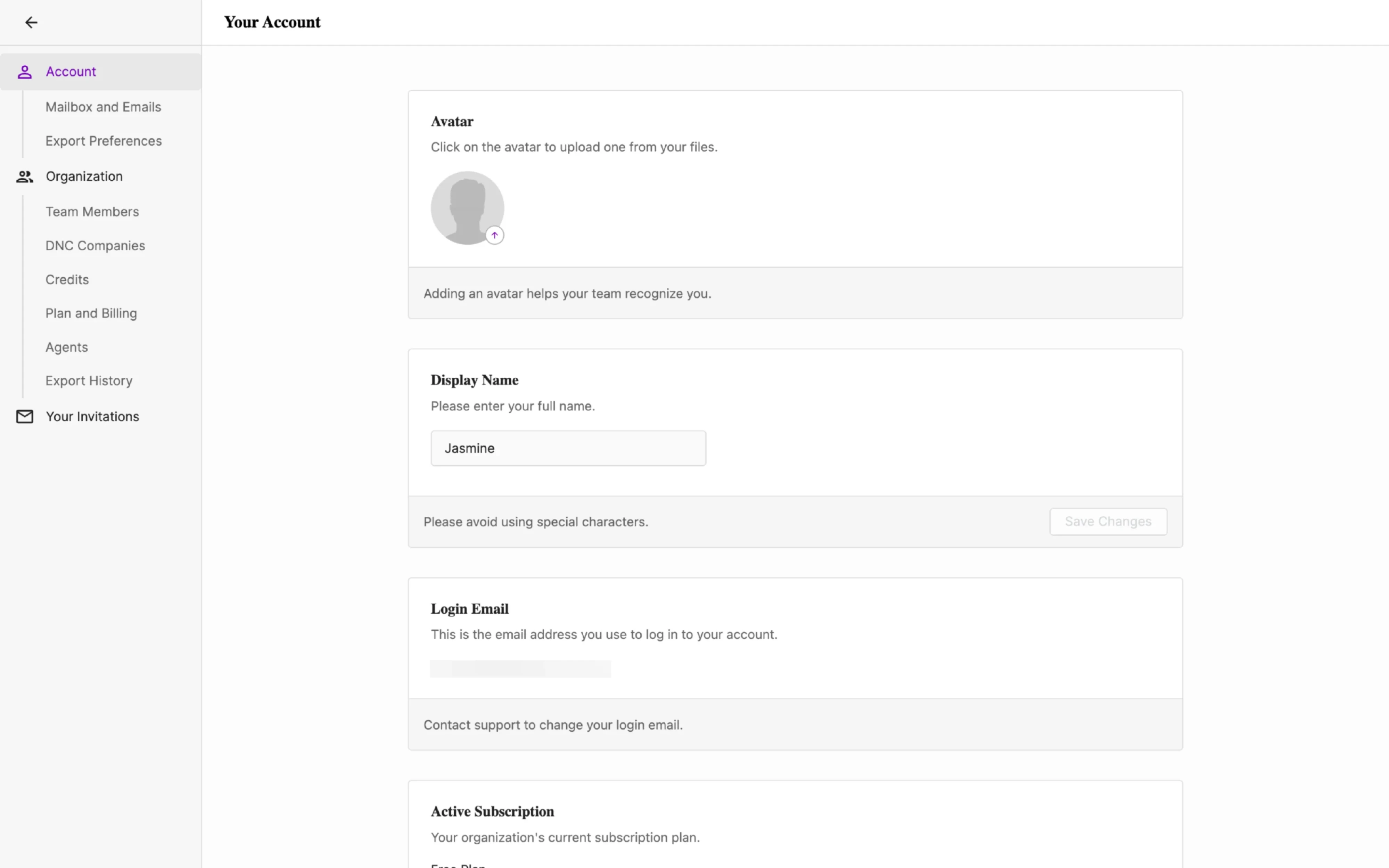 Clear settings page UI organization