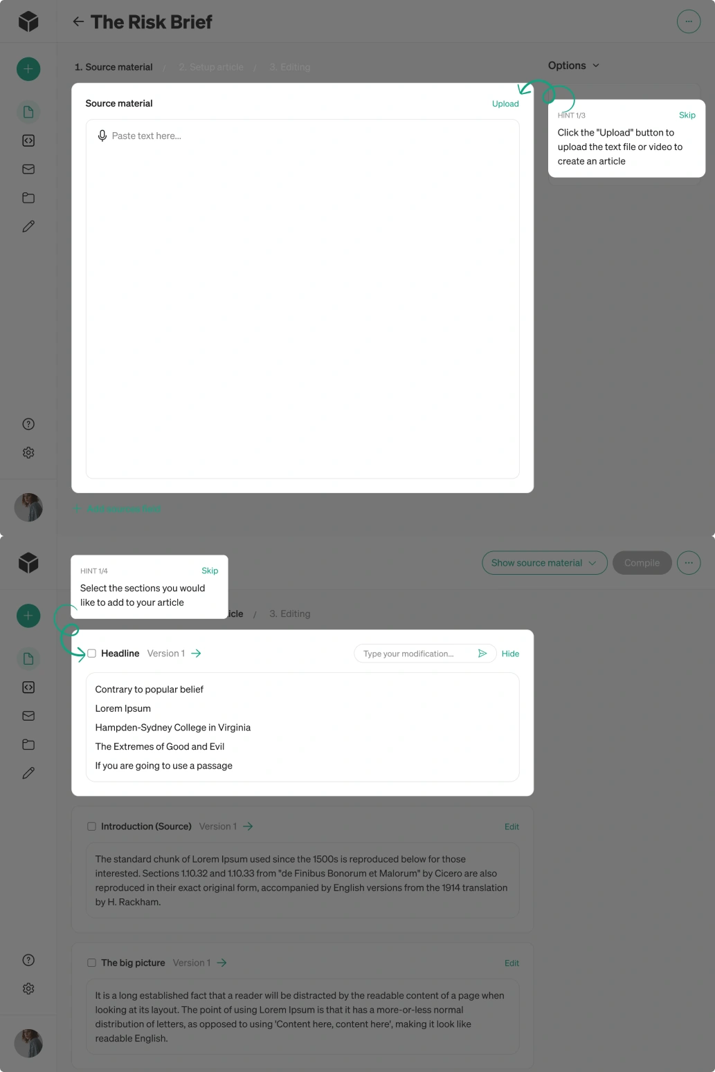 ai design patterns in a saas product 