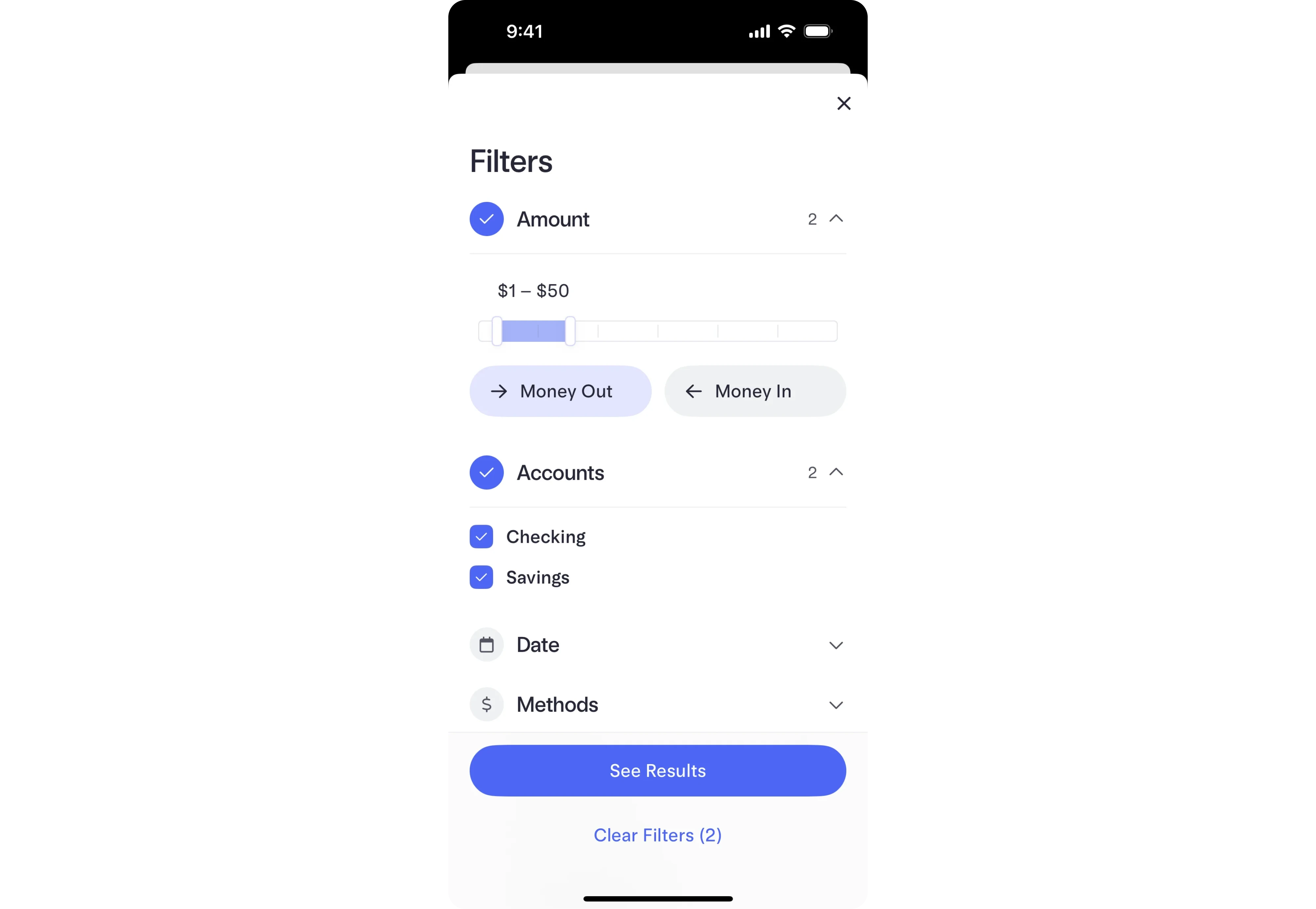 Mobile filters example