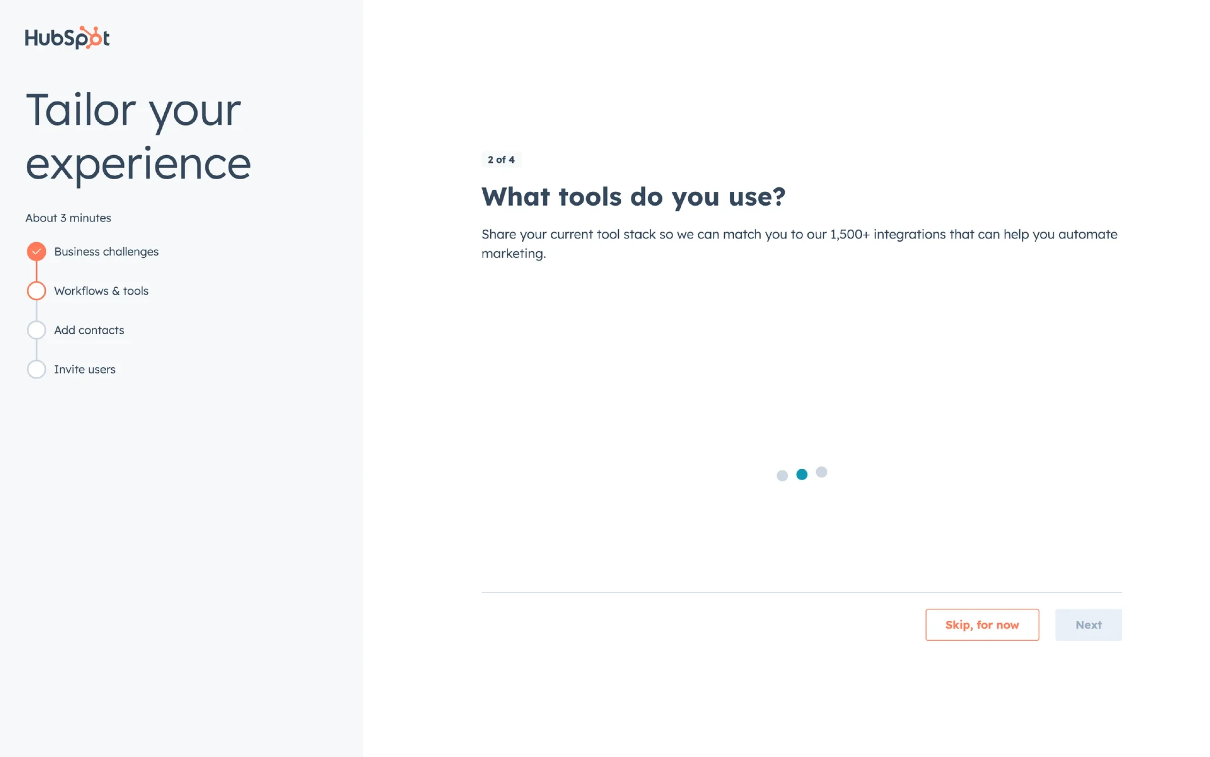 HubSpot's typing indicator