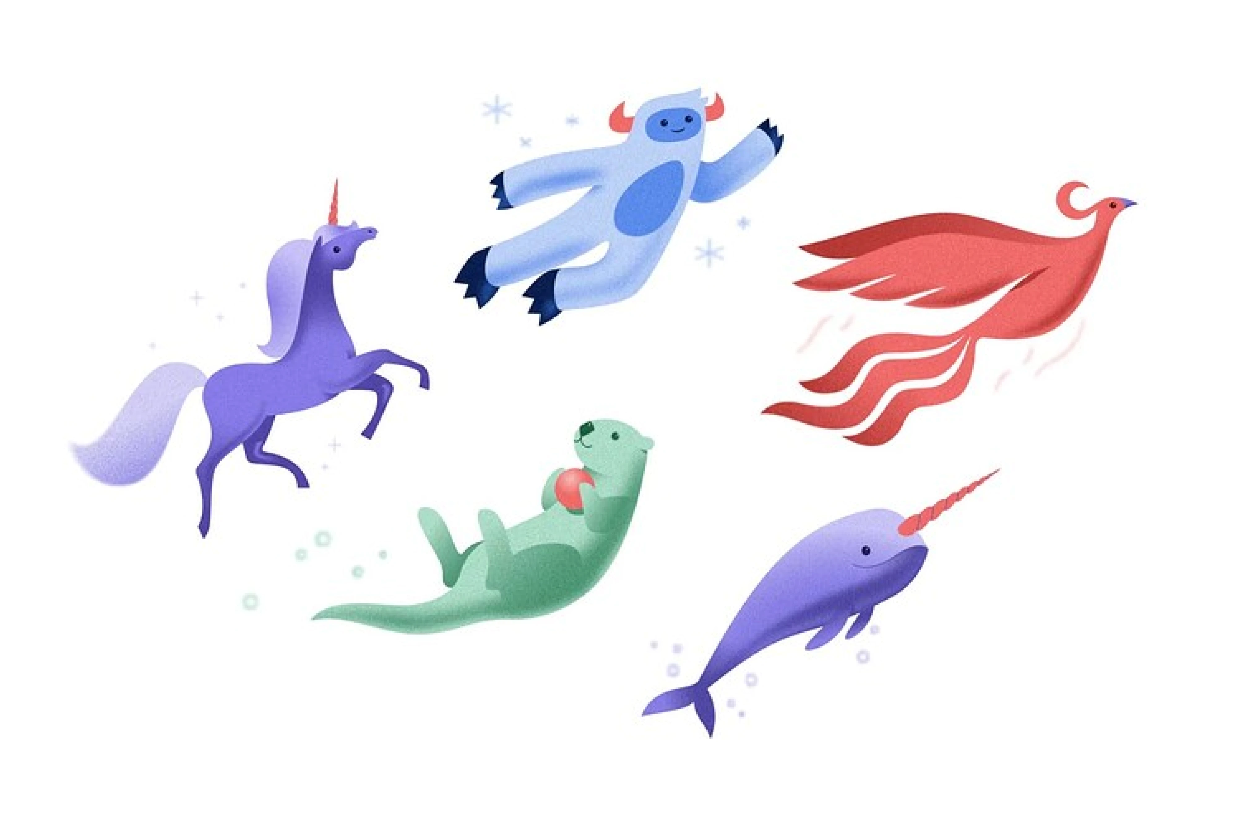 Asana's celebration creatures