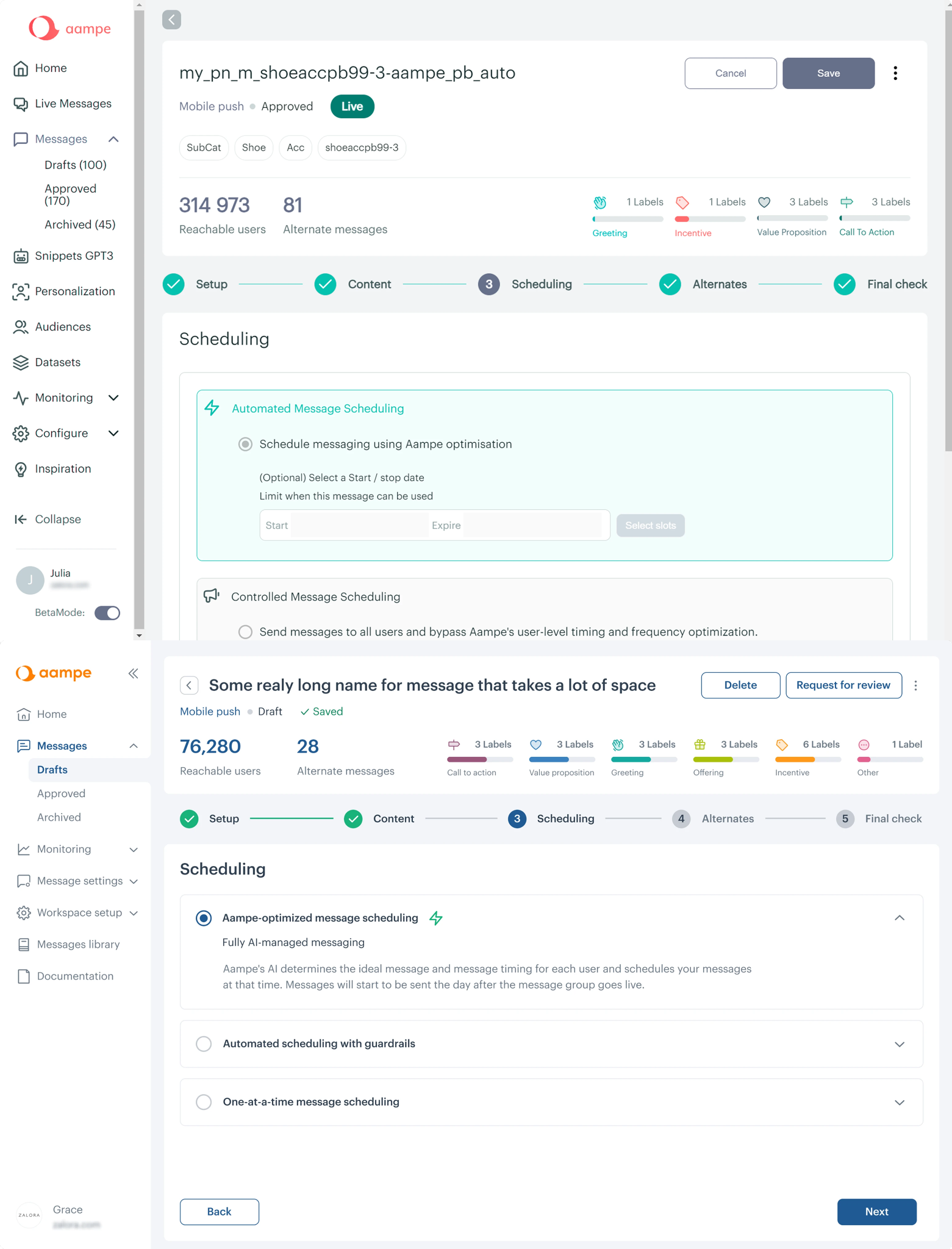 before and after saas redesign