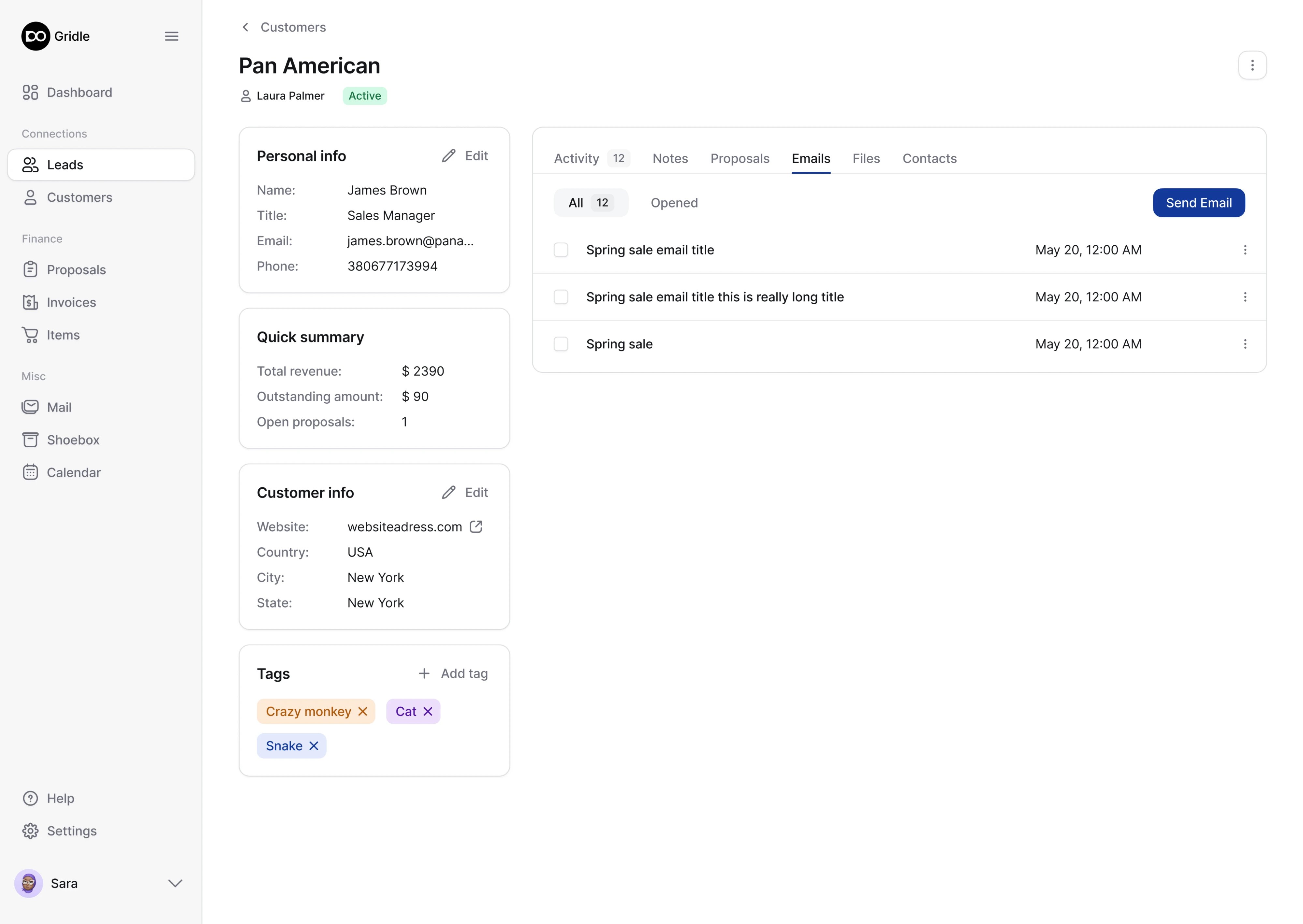 redesigned crm screen