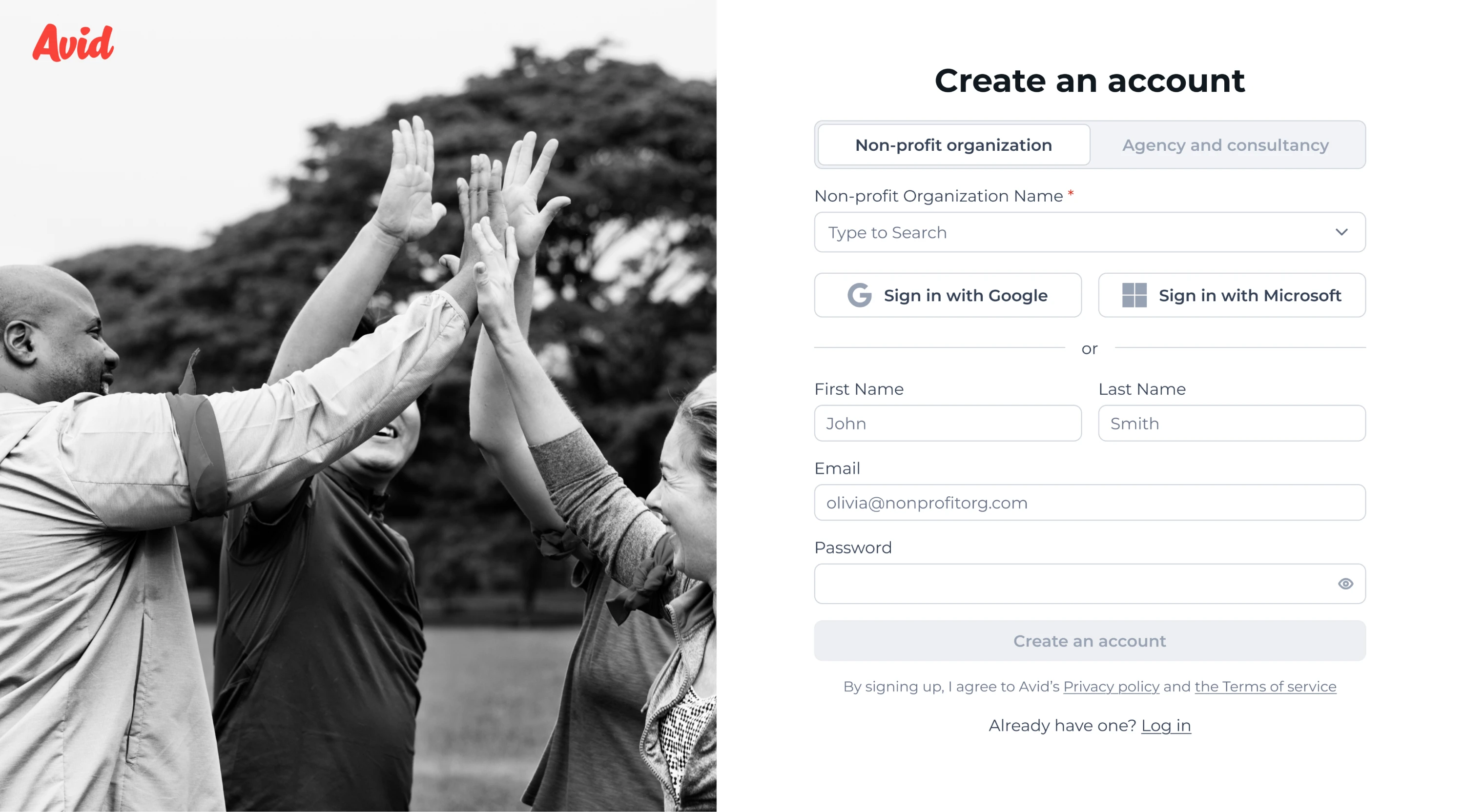 Sign-up redesigned screens