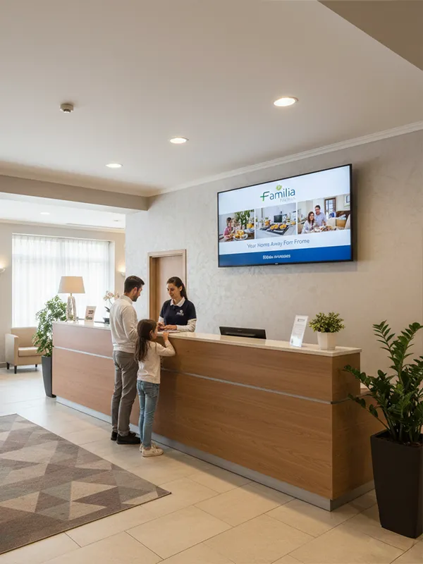 Interface montrant une liste de trois écrans nommés Centre, Droite, et Gauche avec leurs licences, programme national actif, statut de diffusion et état connecté ou hors-ligne.