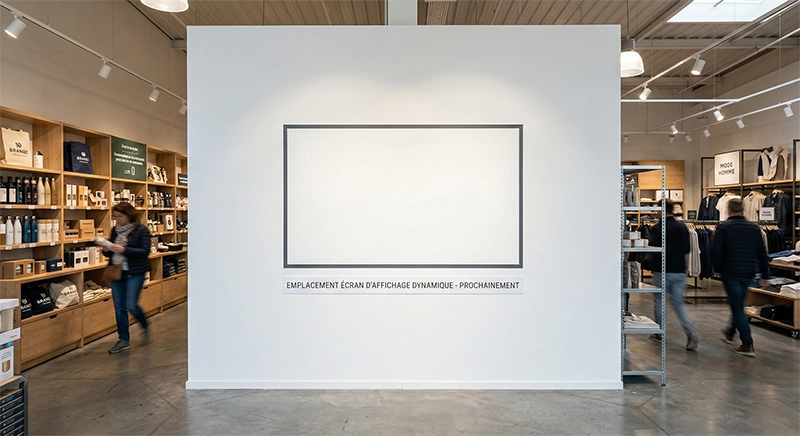 Interface montrant une liste de trois écrans nommés Centre, Droite, et Gauche avec leurs licences, programme national actif, statut de diffusion et état connecté ou hors-ligne.