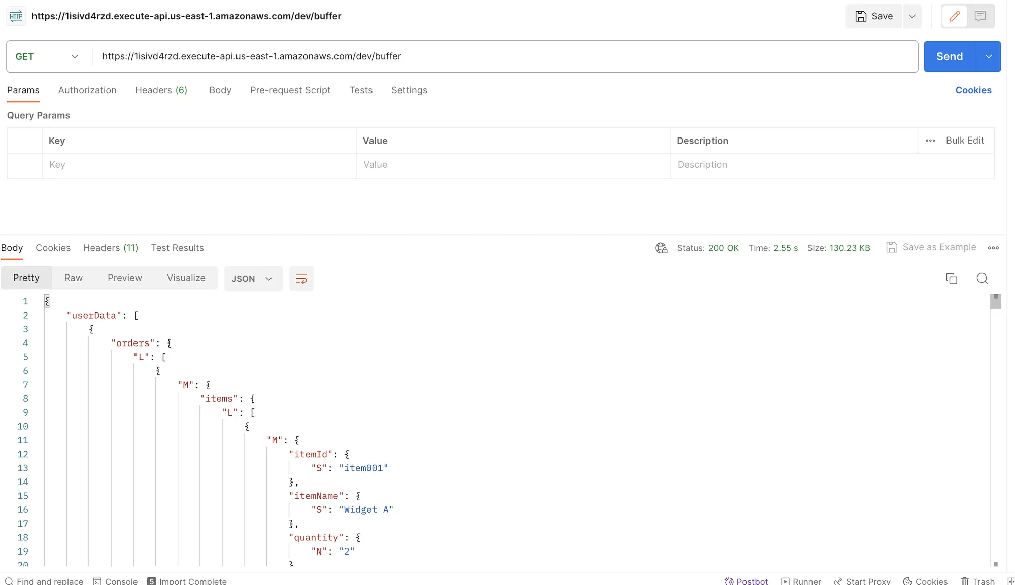 Normal Lambda run through API Gateway