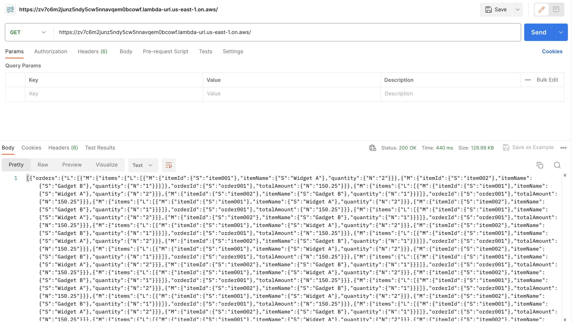 Stream response results were only 400 milliseconds