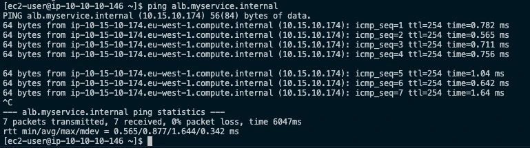 results of ping command