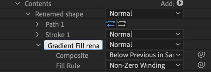 Renamed gradient in After Effects