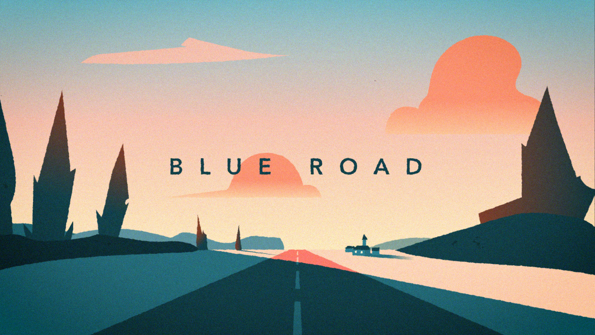 Illustration d'une route au soleil couchant