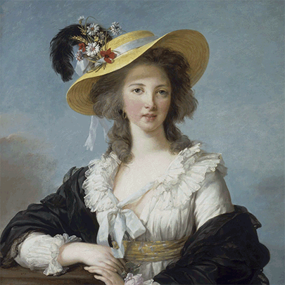 Peinture de Viger Le Brun les cheveux au vent