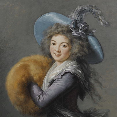 Peinture de Viger e Brun au chapeau animé