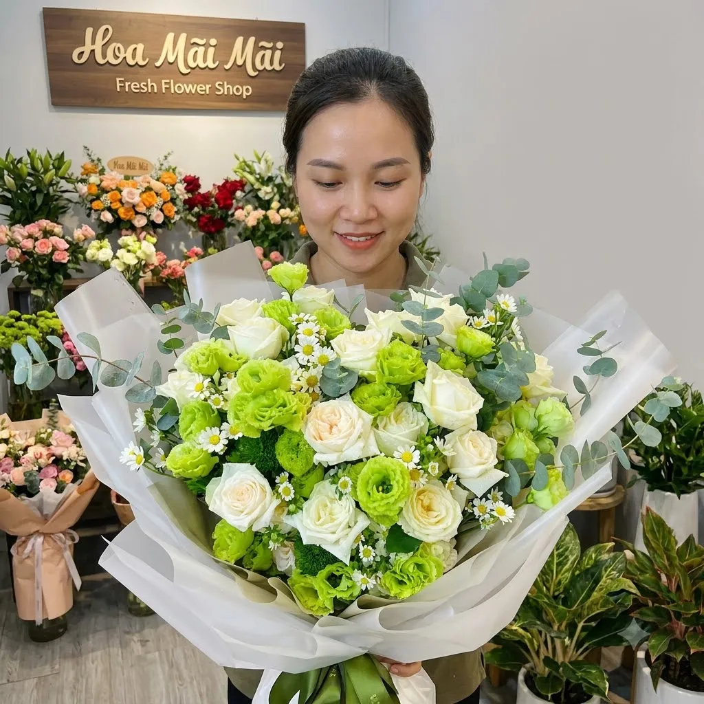 Bó Hoa Xanh Lá NSN - 028