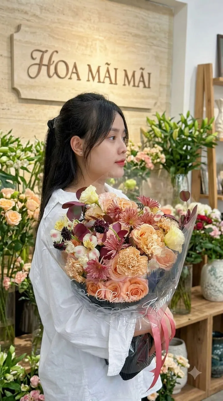 Bó hoa tông cam đất sang trọng tại Bồng Sơn, Bình Định