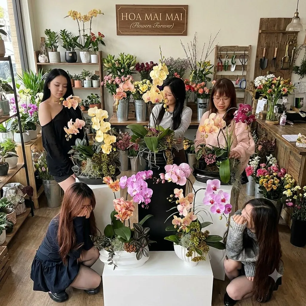 Chậu lan hồ điệp nhiều màu tại Huyện Vạn Ninh, Khánh Hòa