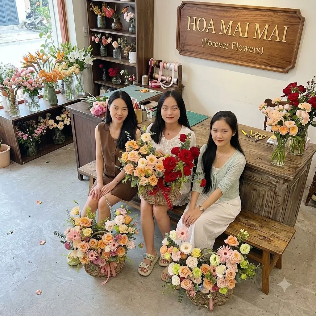 Không gian tiệm hoa nhiều màu tại Đường Dũng Sĩ Thanh Khê, Đà Nẵng