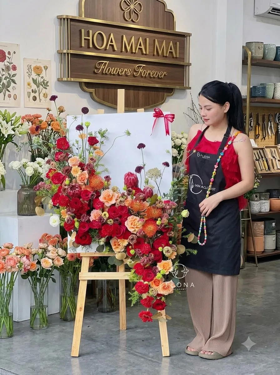 Kệ hoa chúc mừng dáng giá vẽ tại Quận Hà Đông, Hà Nội
