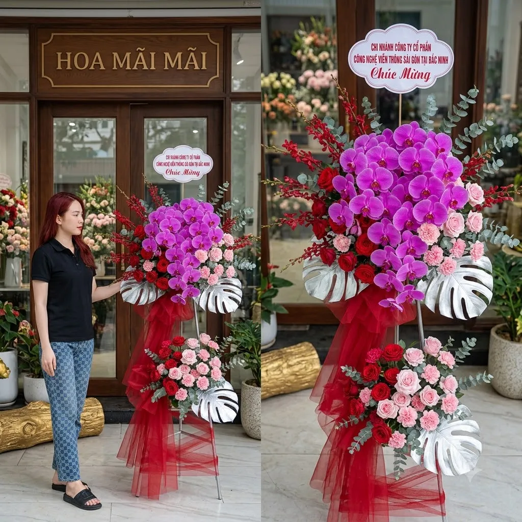Kệ hoa khai trương lan hồ điệp tím tại Huyện Krông Ana, Đắk Lắk